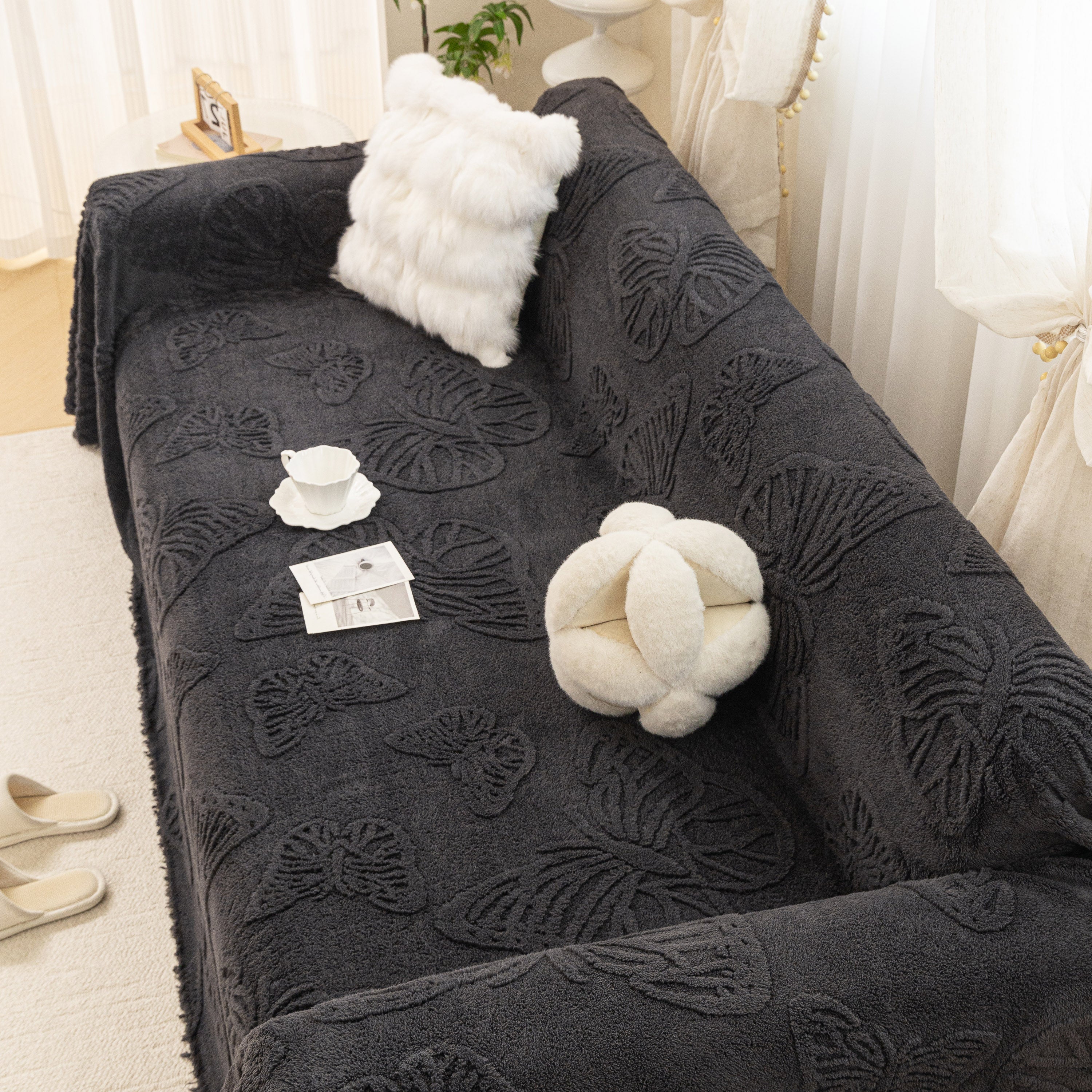 Luxury 3D Butterfly Jacquard Sofa Throw Blanket, Ultra-Soft Plush Fleece Couch Cover - Image 84