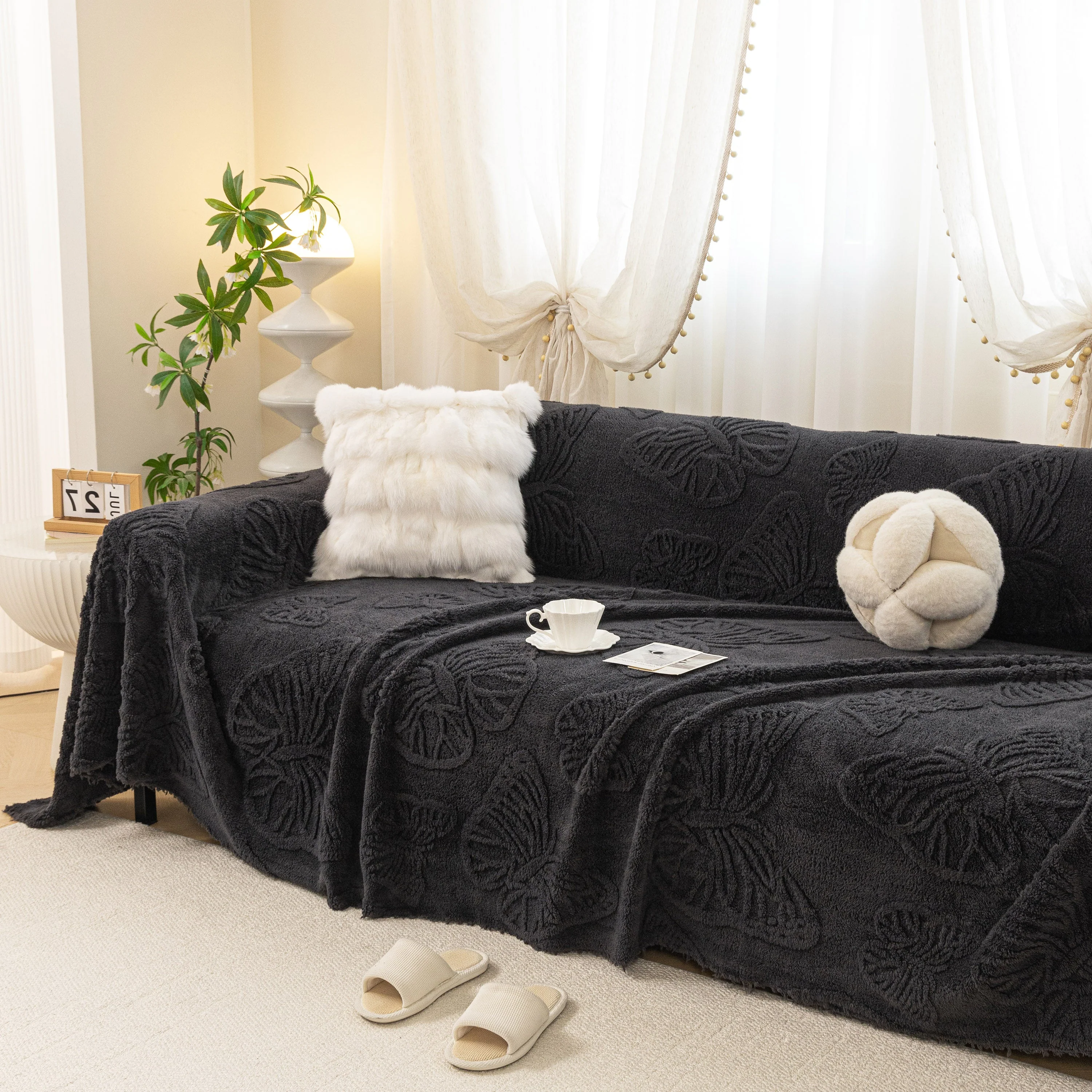 Luxury 3D Butterfly Jacquard Sofa Throw Blanket, Ultra-Soft Plush Fleece Couch Cover - Image 94