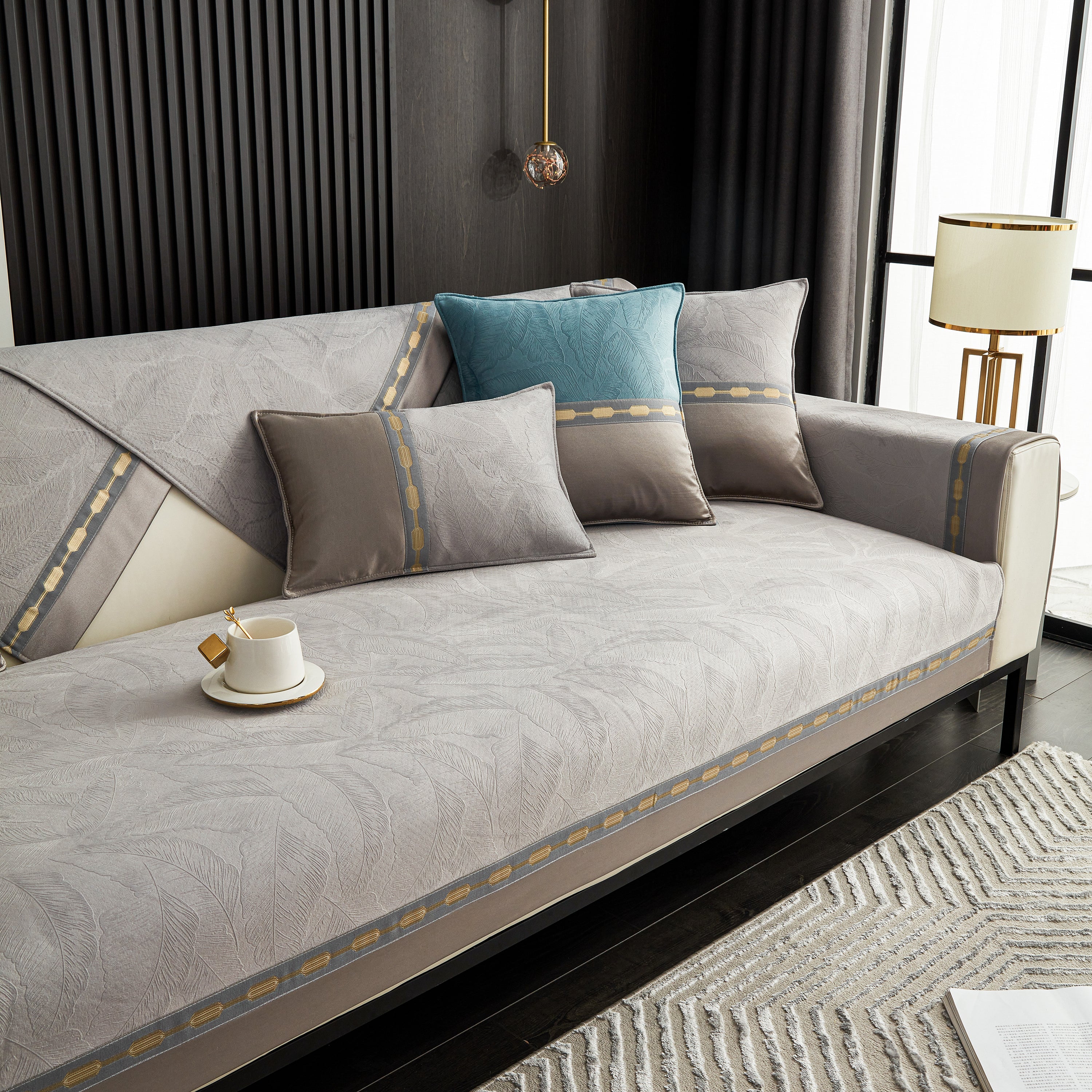 Luxury 3D Embossed Velvet Sofa Cover Anti Slip Plush Cushion Slipcover for Living Room - Image 7