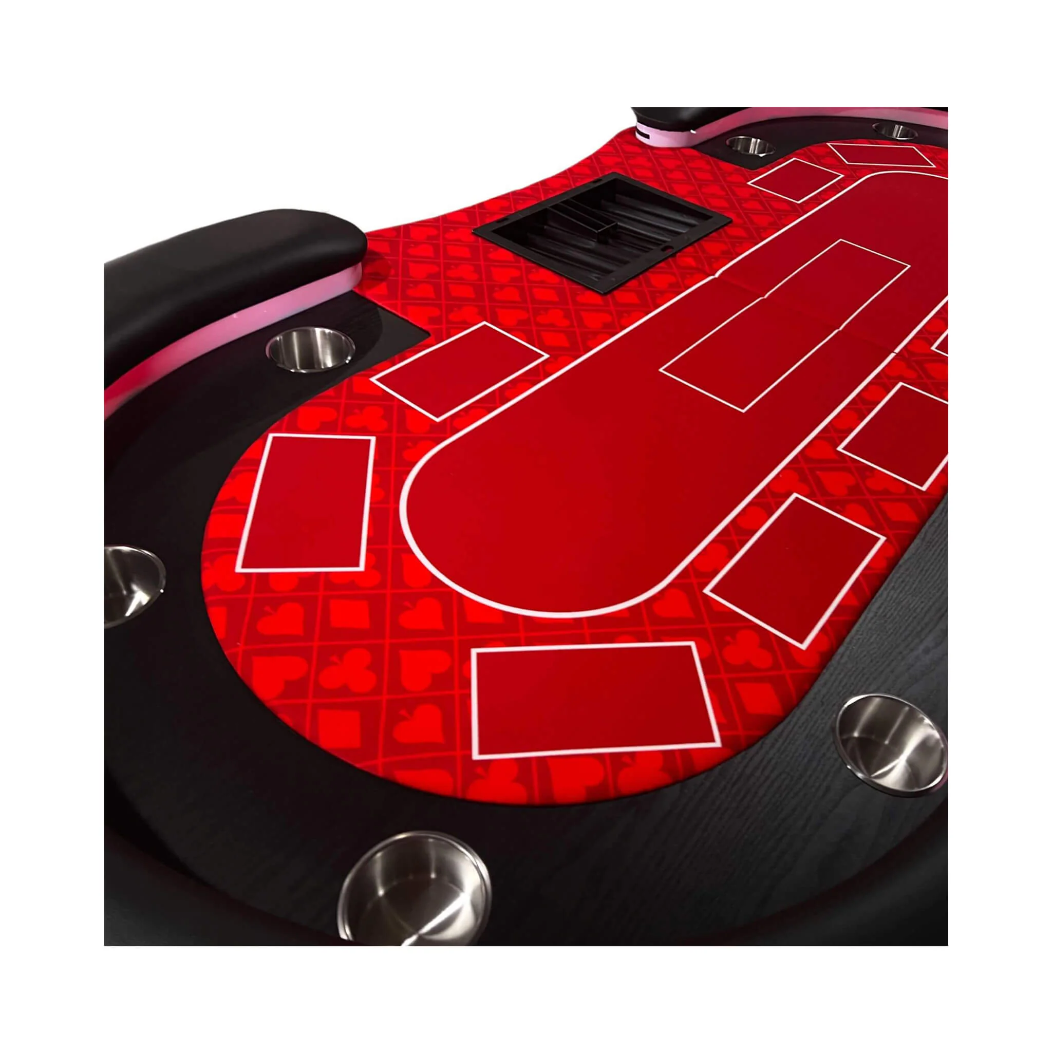 Luxury 94-Inch Foldable 10 Player Poker Table With LED, Wheels And Cup Holders (SAK24897) - Image 3