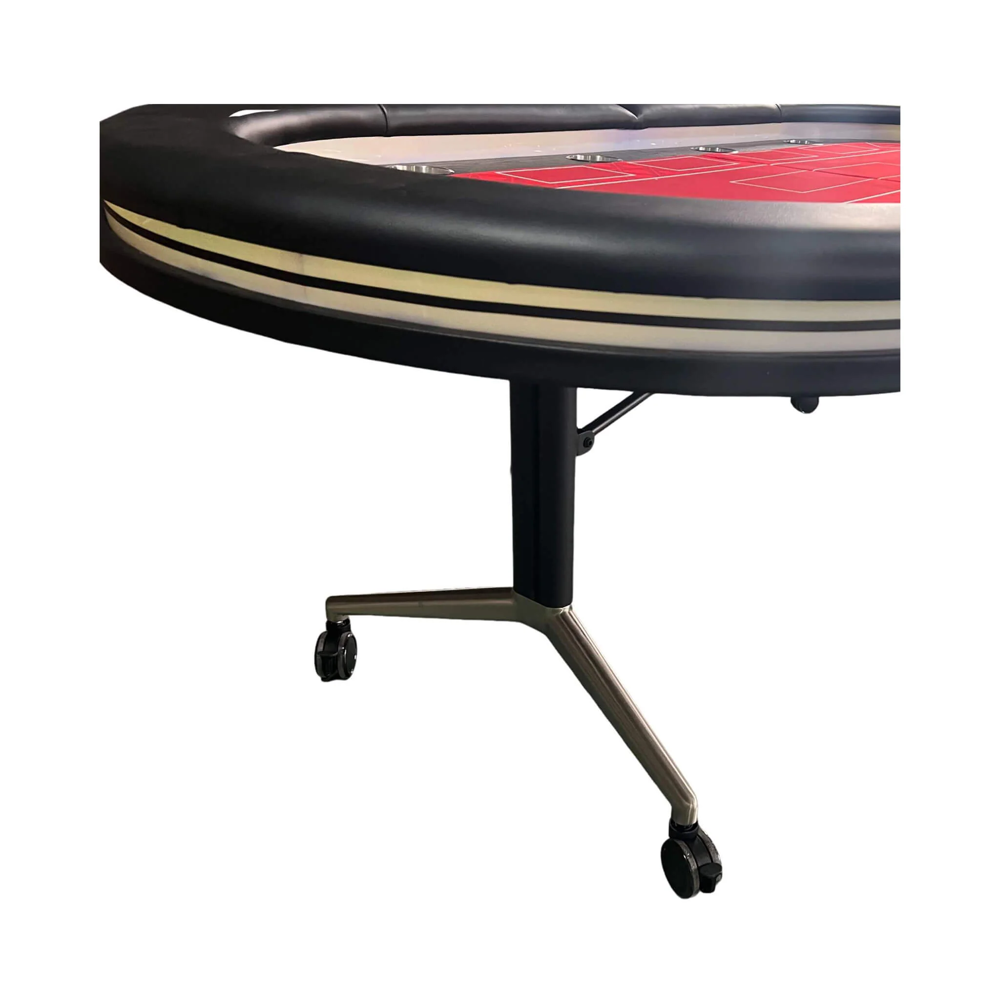 Luxury 94-Inch Foldable 10 Player Poker Table With LED, Wheels And Cup Holders (SAK24897) - Image 5