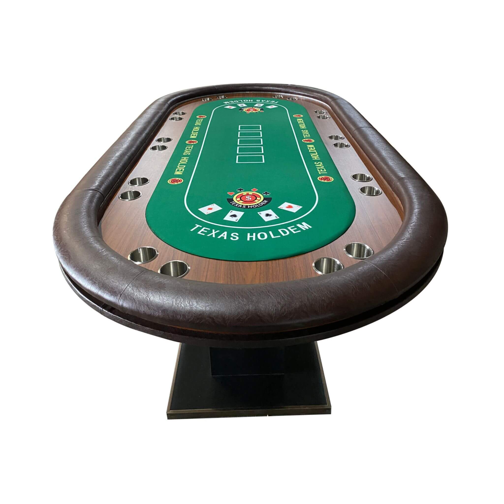 Luxury 96-Inch Gaming Table With LED Lights, Durable Velvet Surface, And Sturdy Pedestal Base (SAK92853) - Image 3