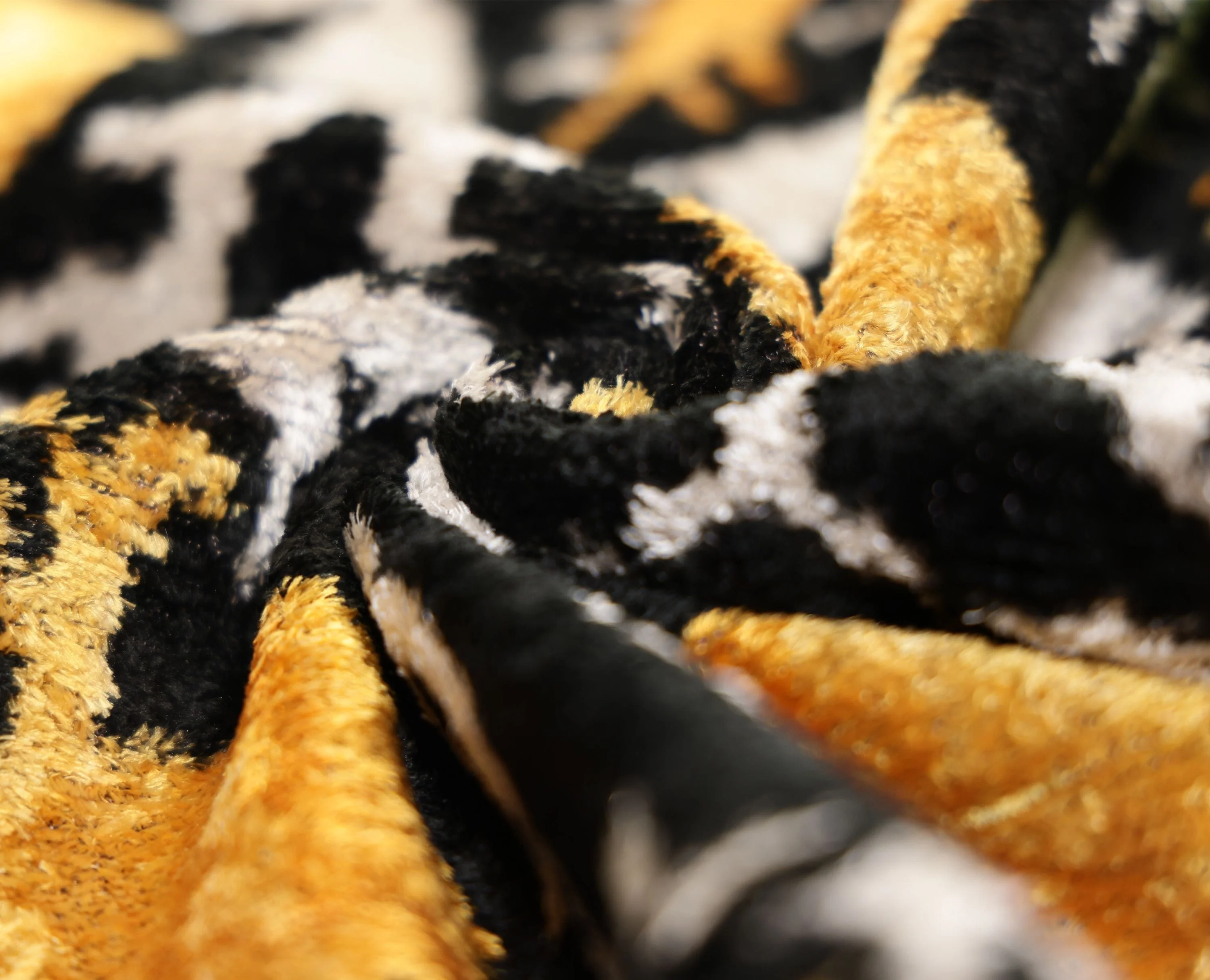Luxury Black and Gold Silk Velvet Ikat Lumbar Pillow 16x24 Inch with Down Insert - Image 2