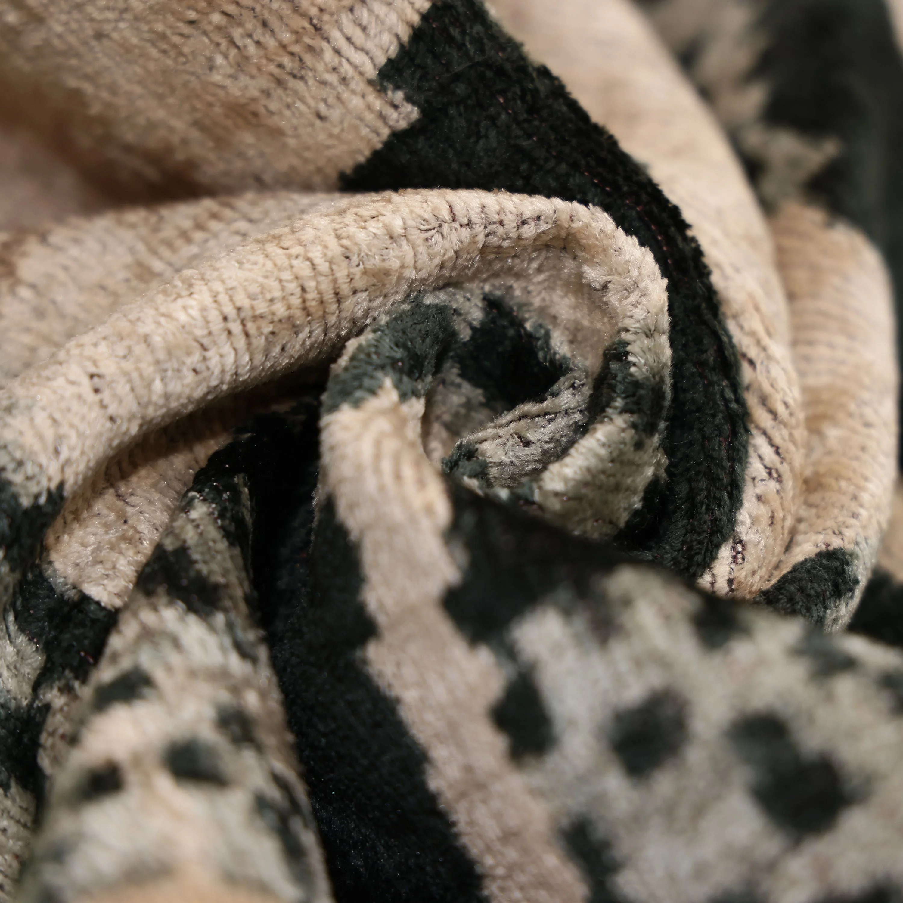 Luxury Black and Natural Silk Velvet Ikat Lumbar Pillow 16x24 Inch with Down Insert - Image 3