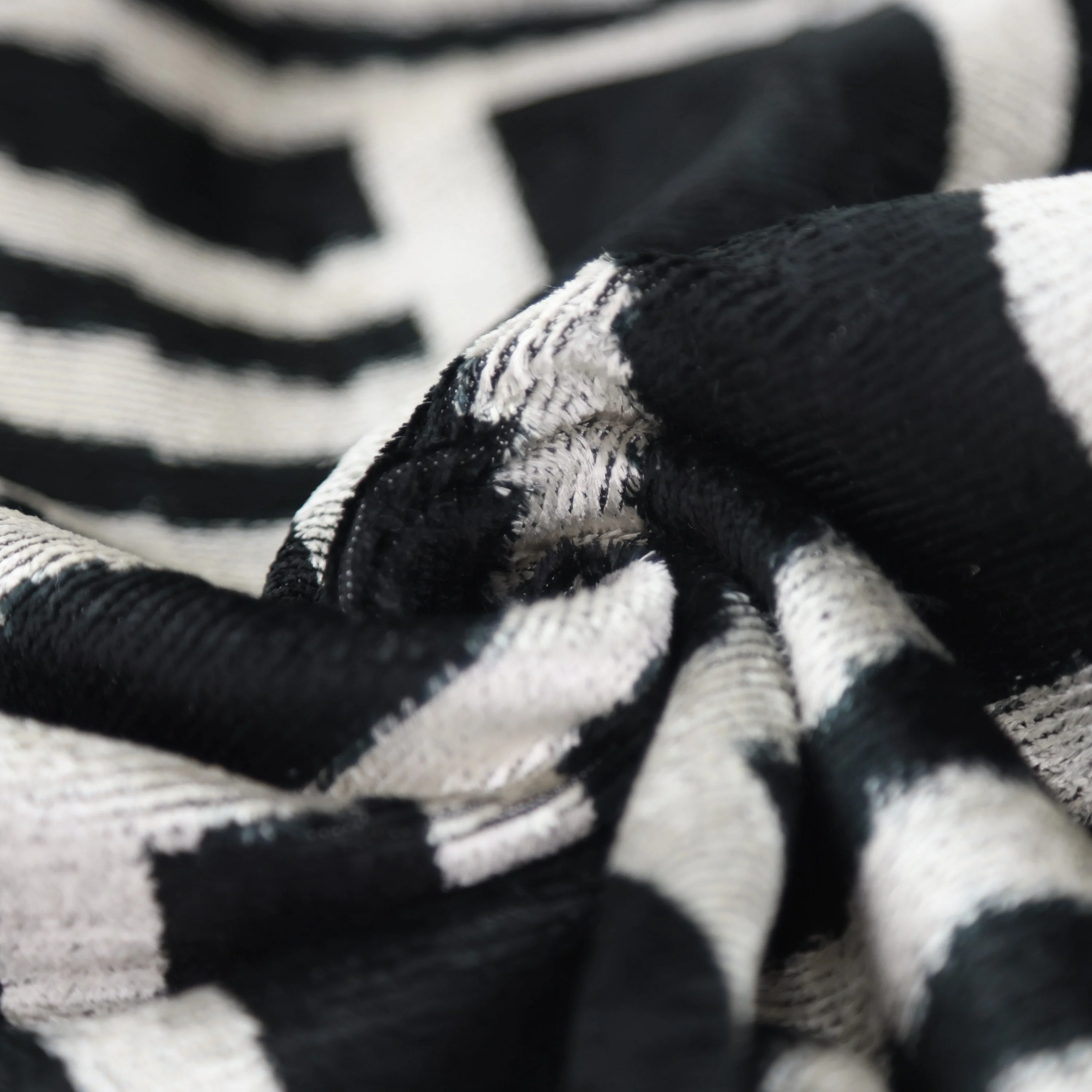 Luxury Black & White Geometric Velvet Pillow 16x24 – Handmade Silk Lumbar Cushion - Image 2
