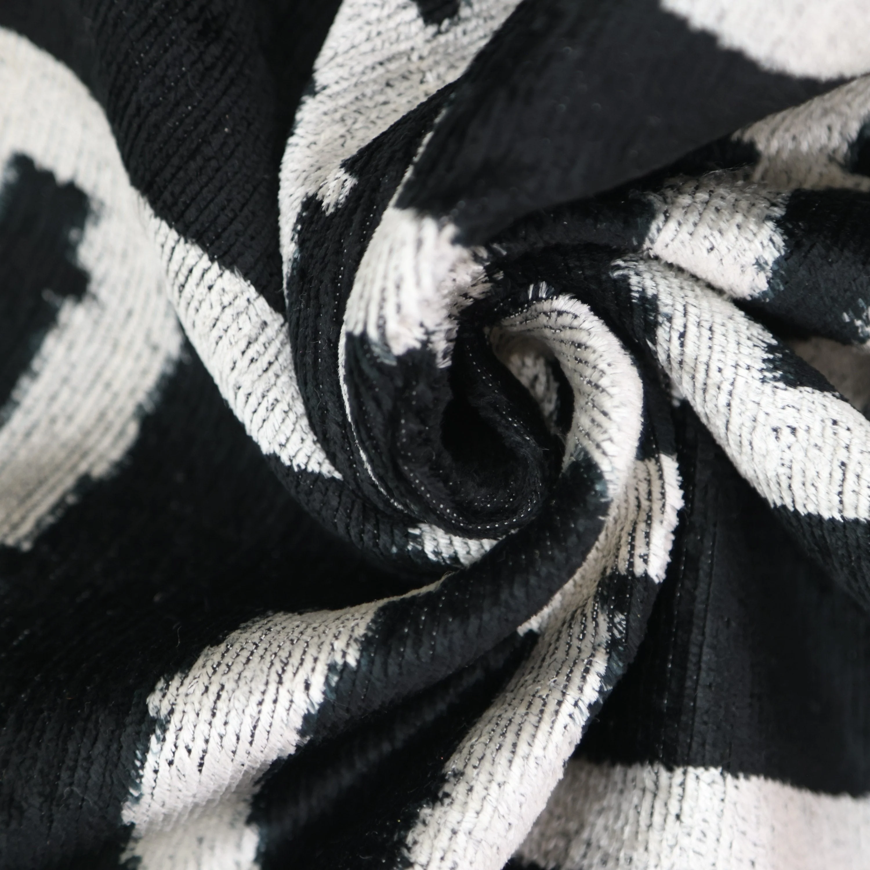Luxury Black & White Geometric Velvet Pillow 16x24 – Handmade Silk Lumbar Cushion - Image 7