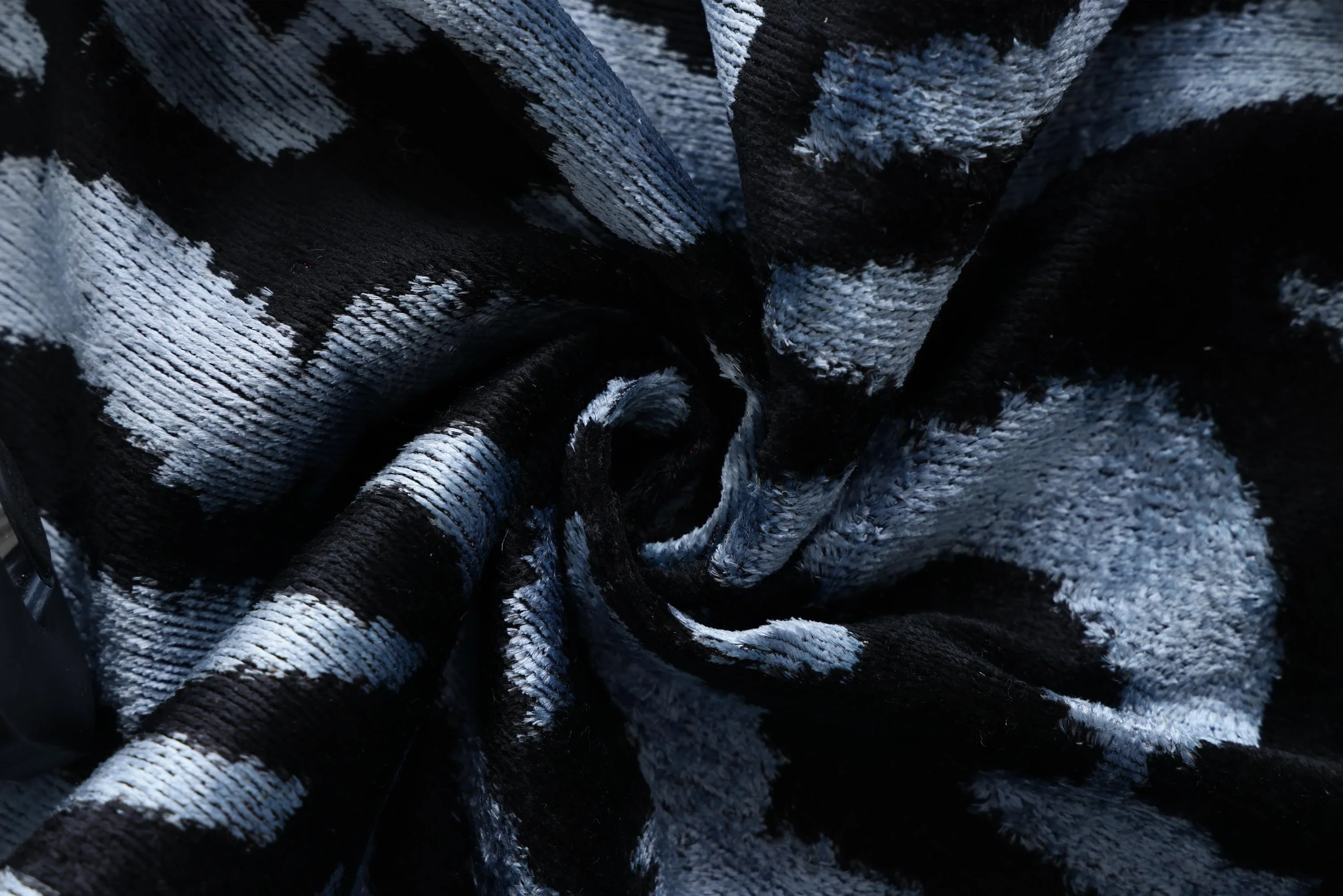 Luxury Blue Black Silk Velvet Throw Pillow 16x16 - Image 7