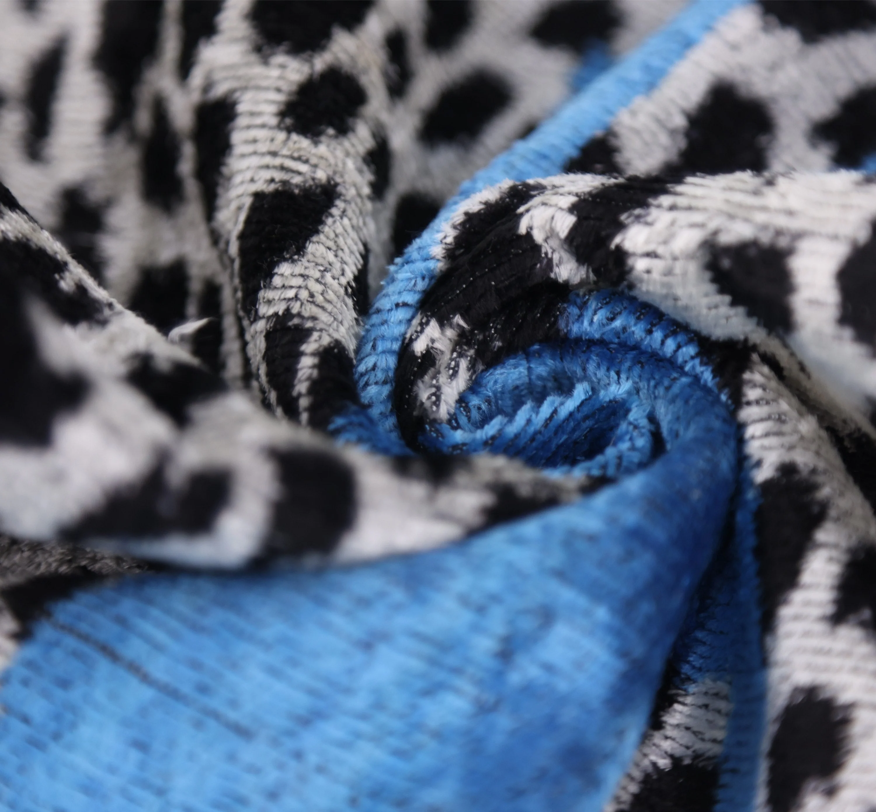 Luxury Blue Leopard Velvet Pillow 16x24 – Handmade Silk Lumbar Cushion with Bold Animal Print - Image 2