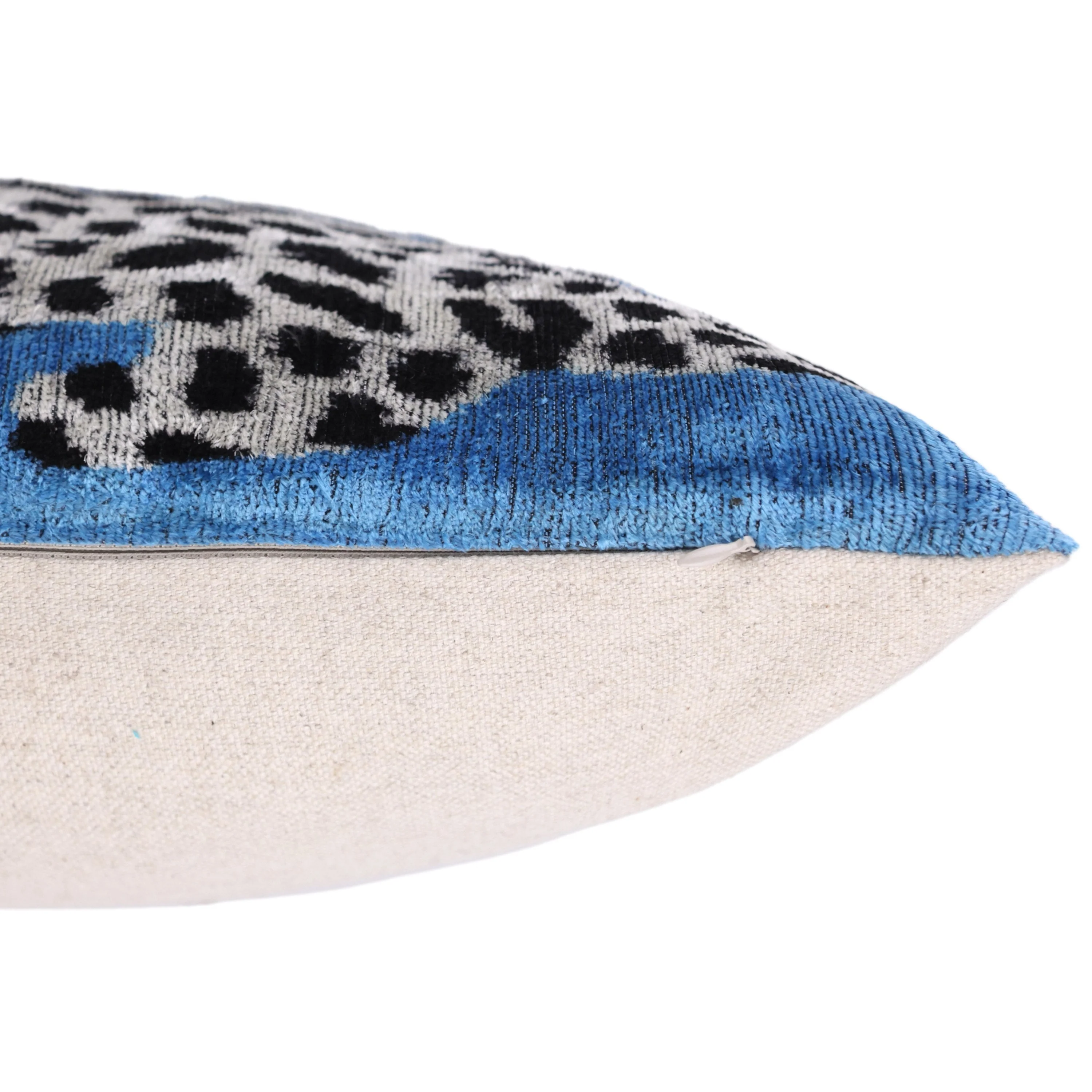 Luxury Blue Leopard Velvet Pillow 16x24 – Handmade Silk Lumbar Cushion with Bold Animal Print - Image 6