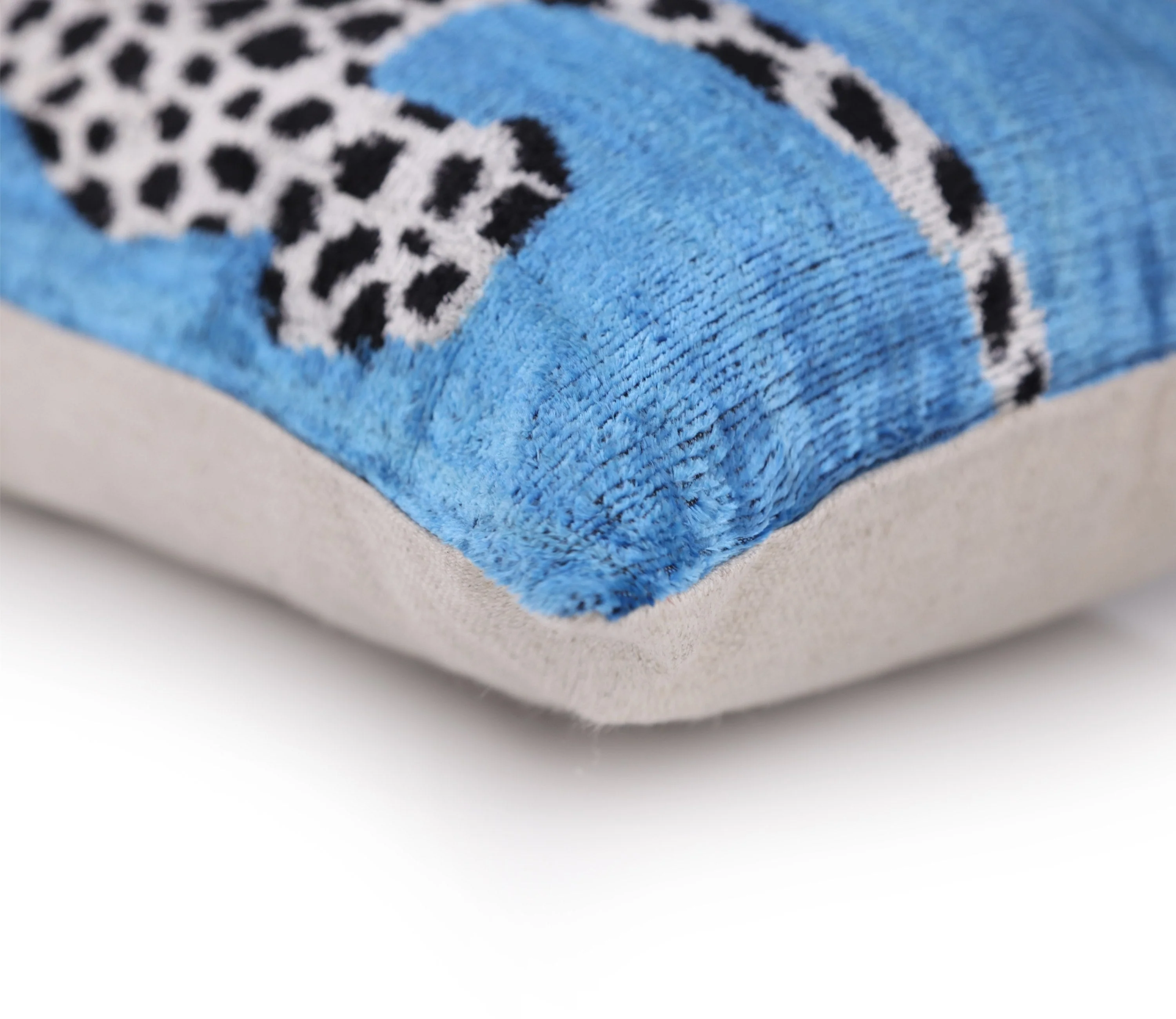 Luxury Blue Leopard Velvet Pillow 16x24 – Handmade Silk Lumbar Cushion with Bold Animal Print - Image 8