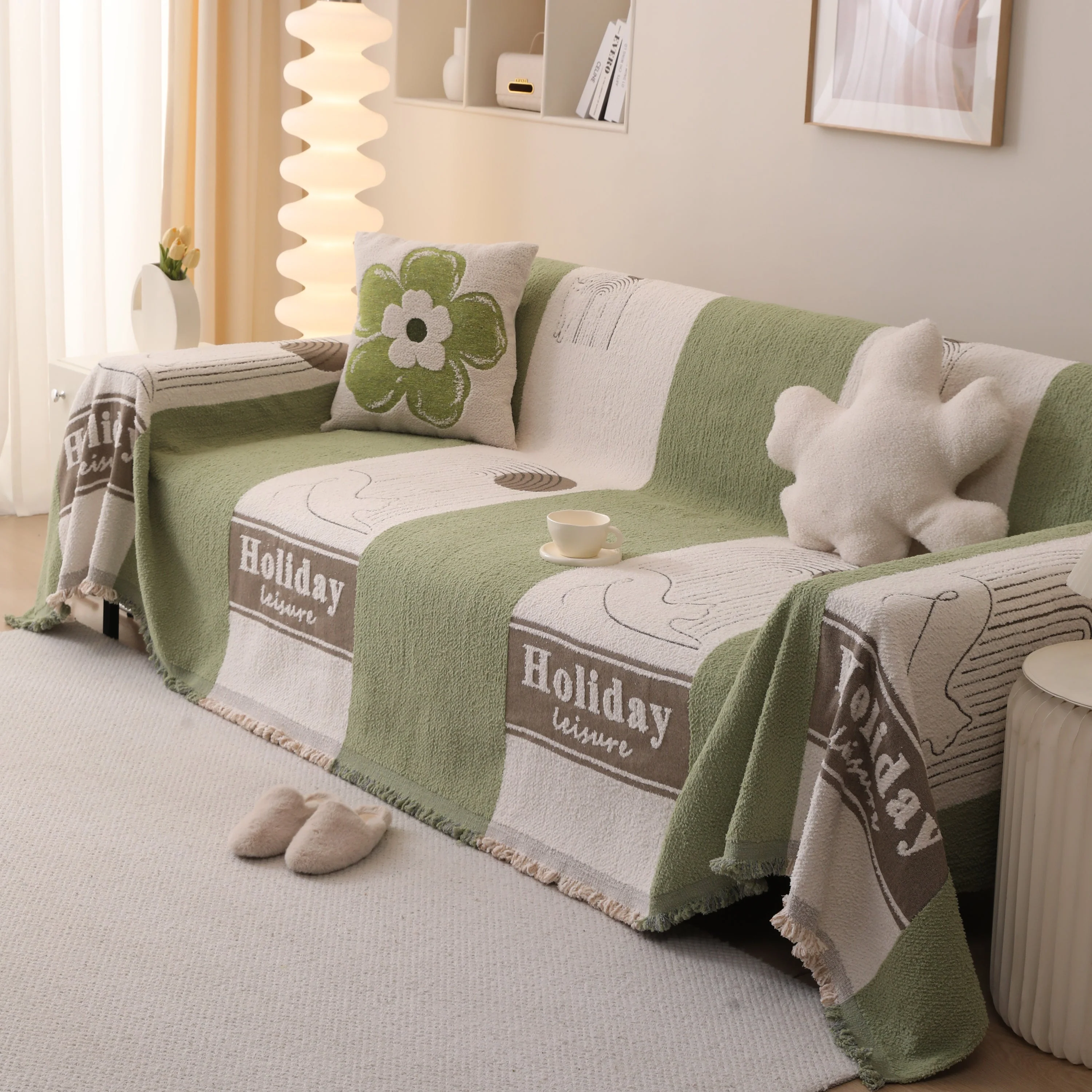 Luxury Cozy Cotton Sofa Blanket Cover Furniture Slipcovers for Most Shape Sofas - Image 17