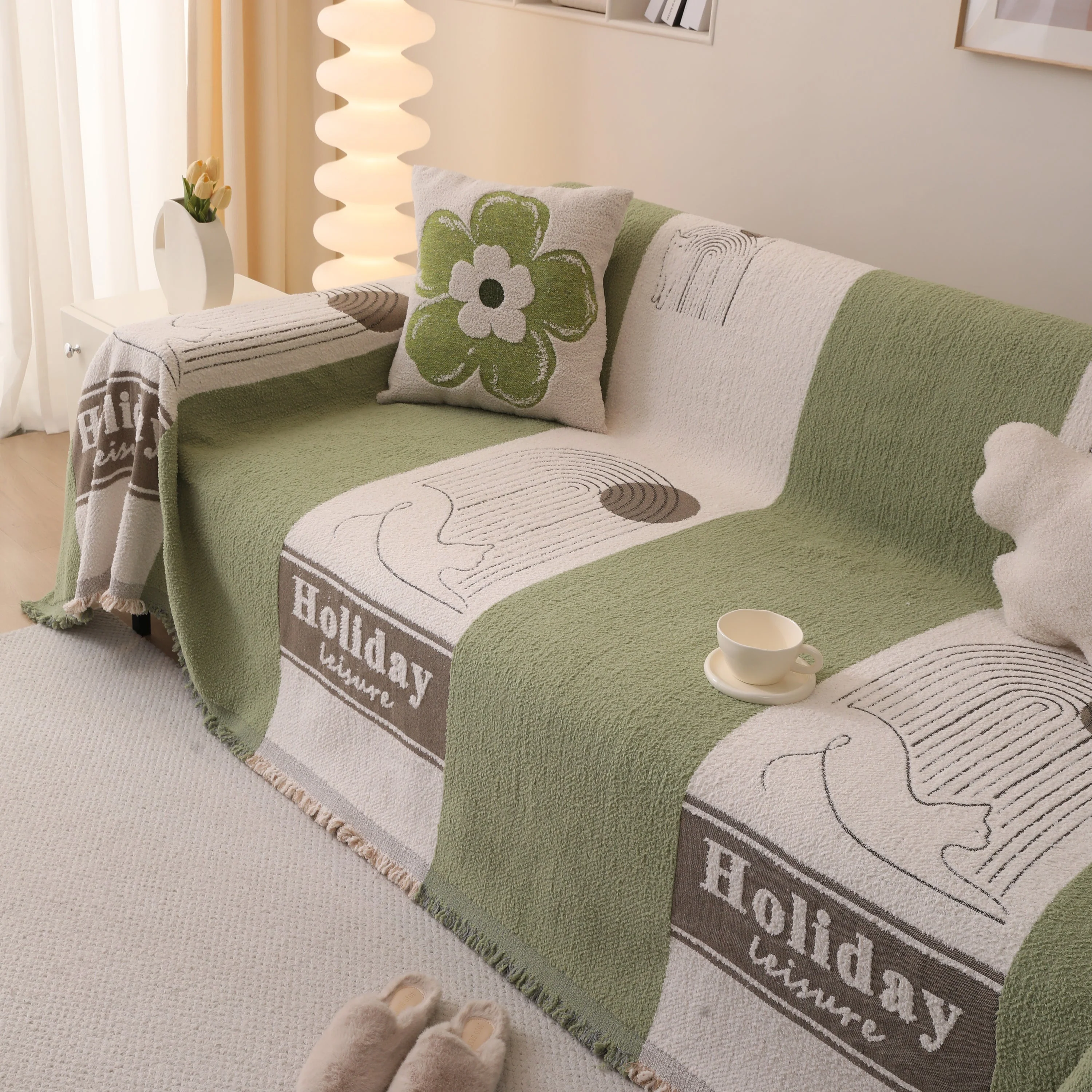 Luxury Cozy Cotton Sofa Blanket Cover Furniture Slipcovers for Most Shape Sofas - Image 18