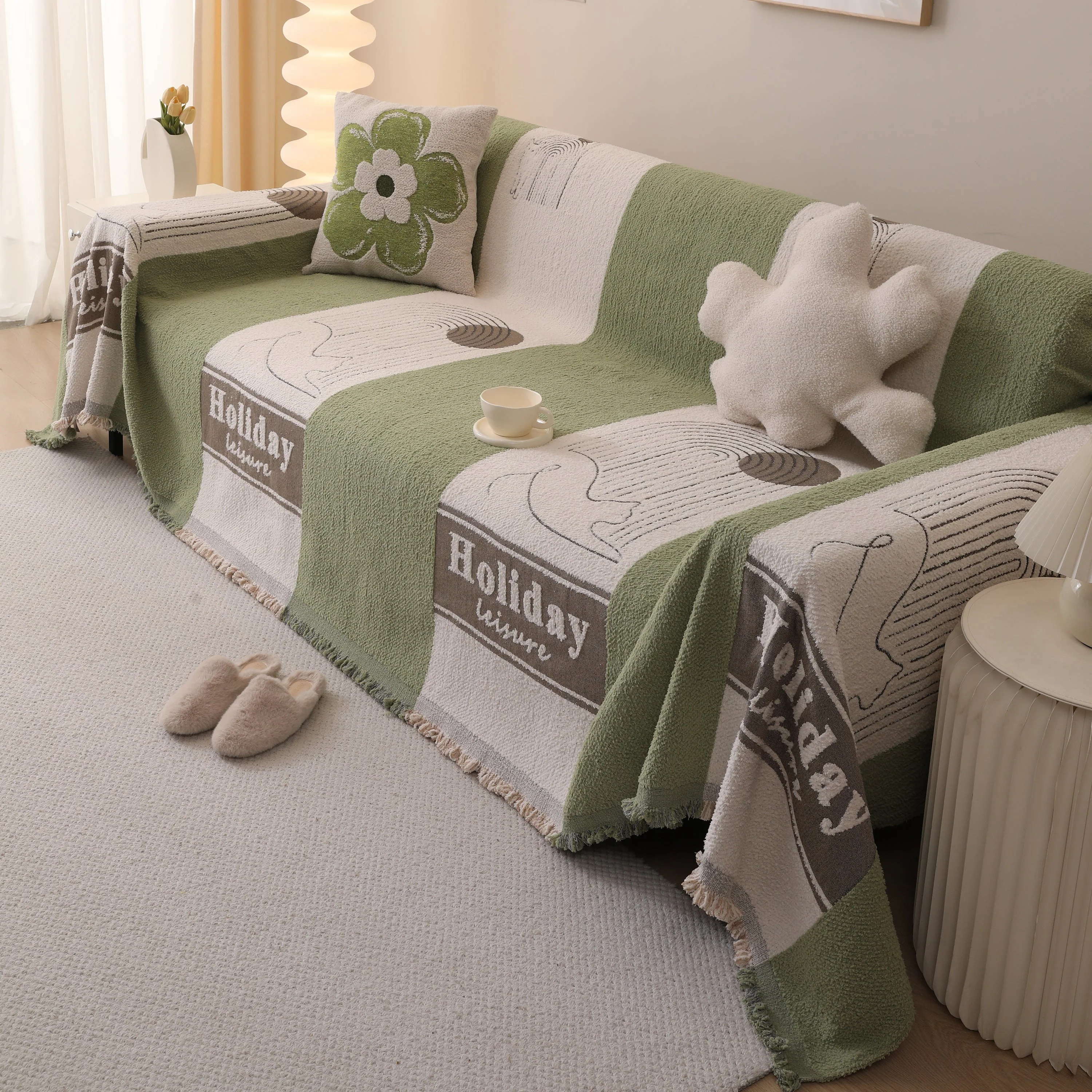 Luxury Cozy Cotton Sofa Blanket Cover Furniture Slipcovers for Most Shape Sofas - Image 19
