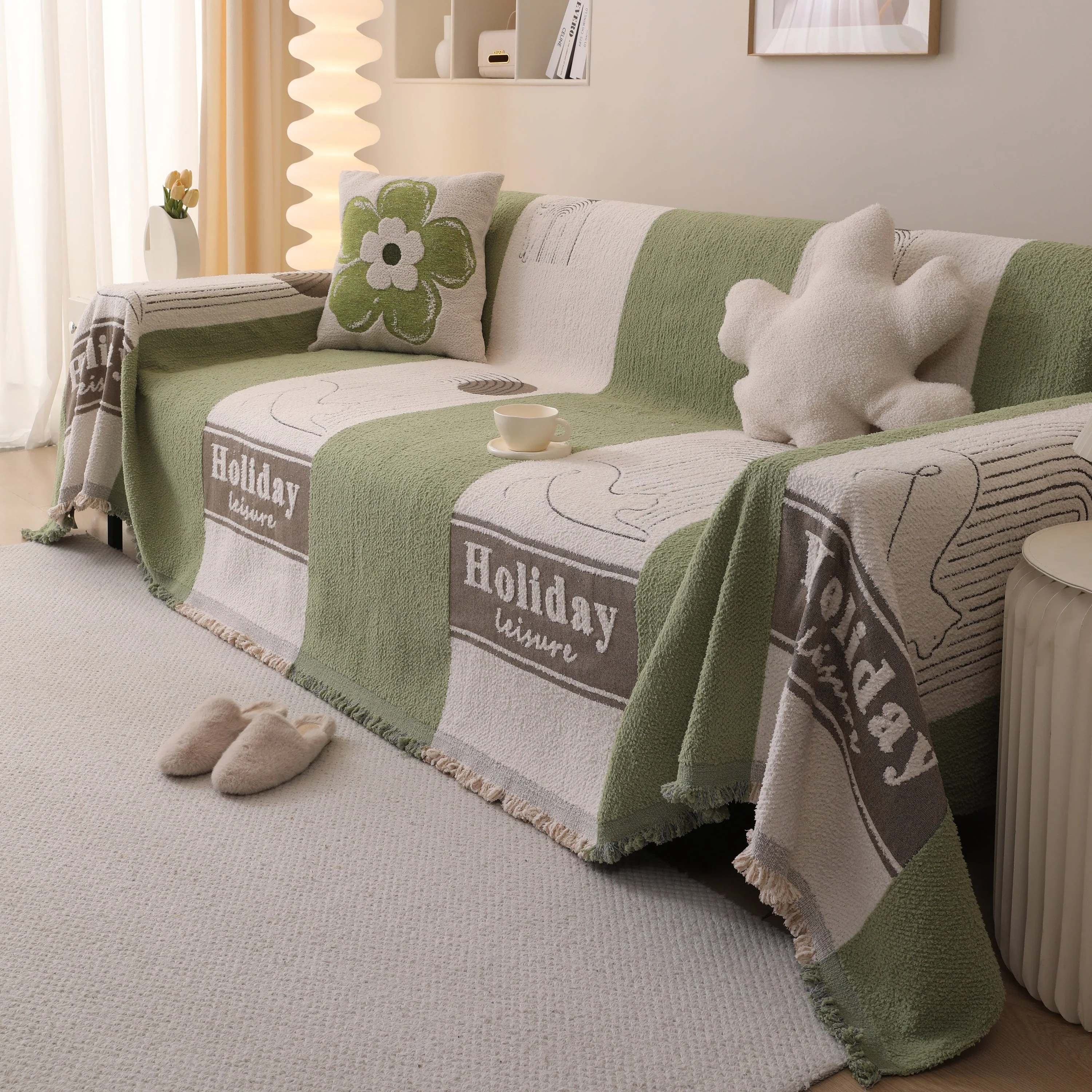 Luxury Cozy Cotton Sofa Blanket Cover Furniture Slipcovers for Most Shape Sofas - Image 20
