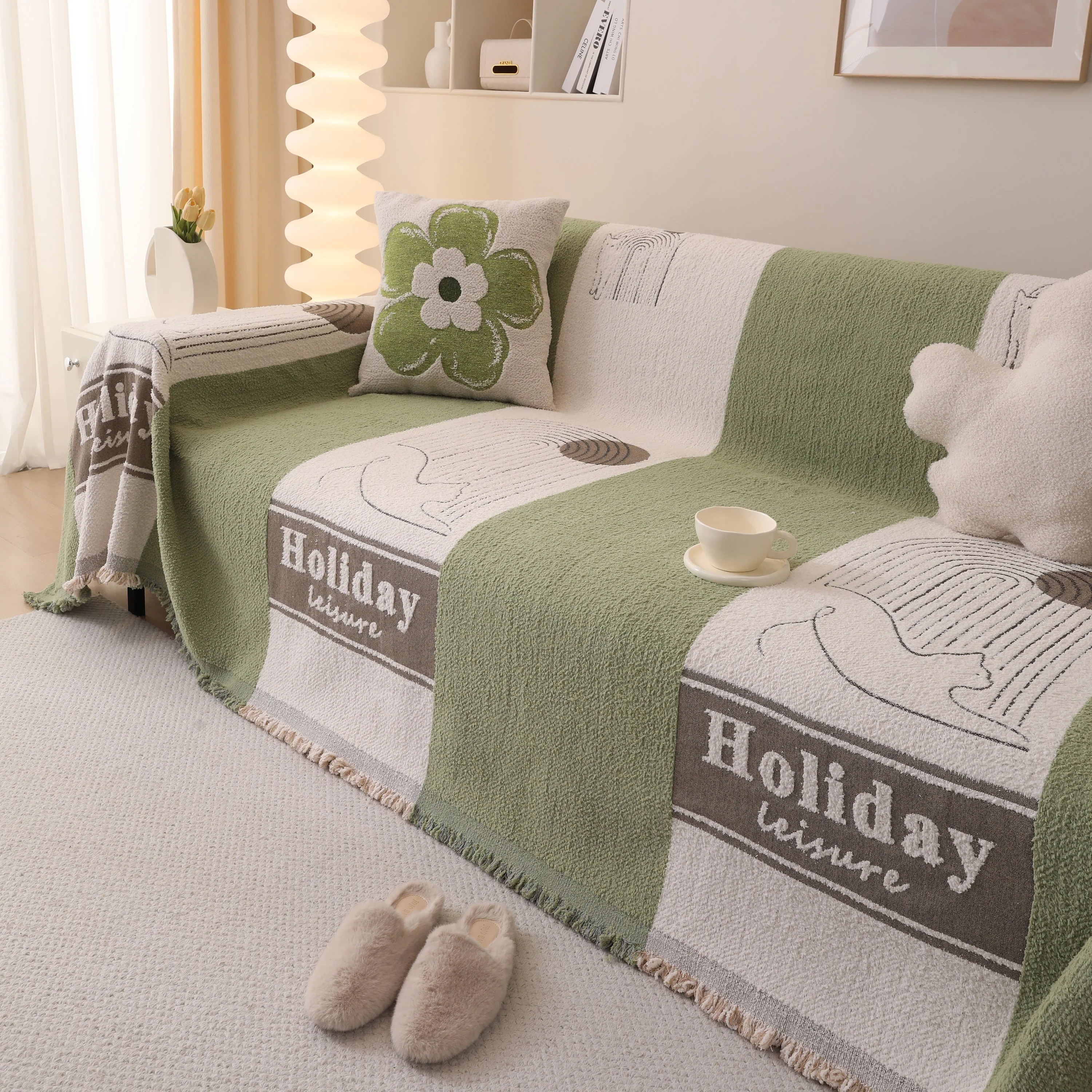 Luxury Cozy Cotton Sofa Blanket Cover Furniture Slipcovers for Most Shape Sofas - Image 24