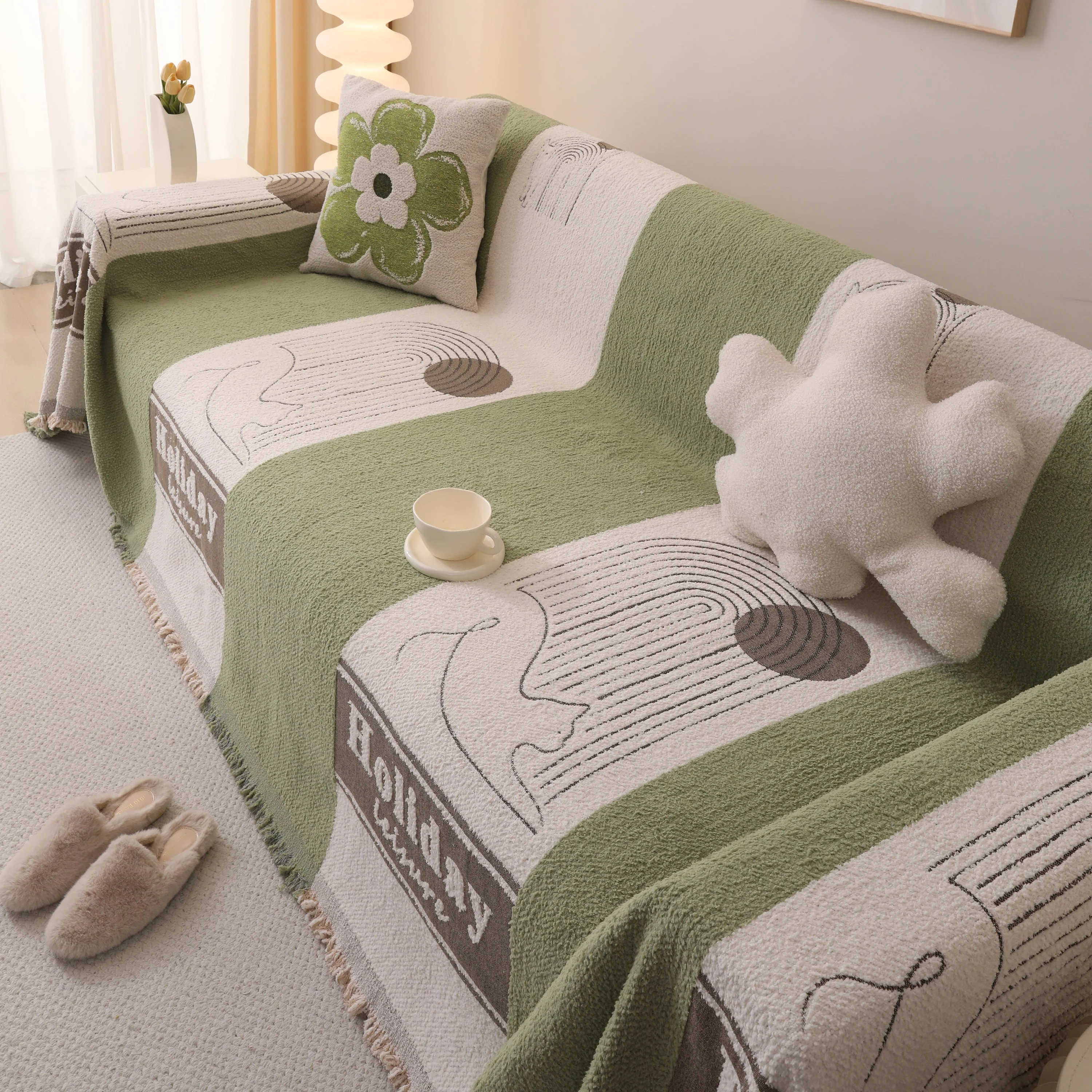Luxury Cozy Cotton Sofa Blanket Cover Furniture Slipcovers for Most Shape Sofas - Image 25