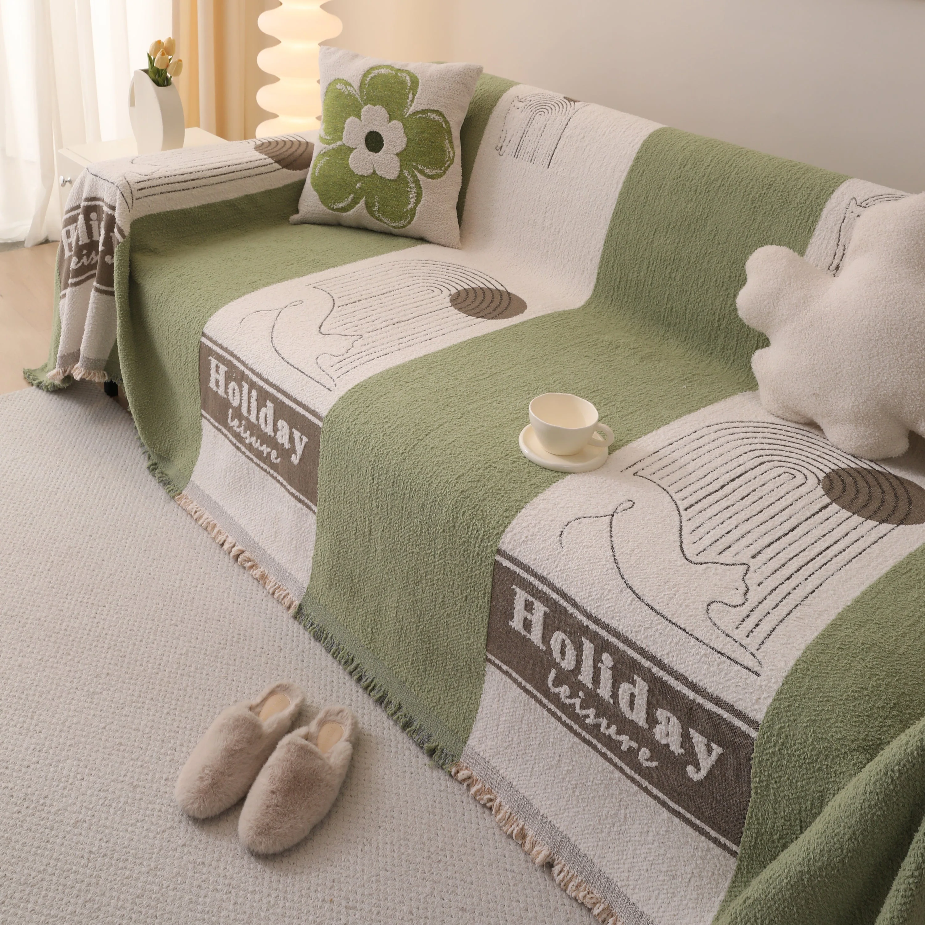Luxury Cozy Cotton Sofa Blanket Cover Furniture Slipcovers for Most Shape Sofas - Image 26