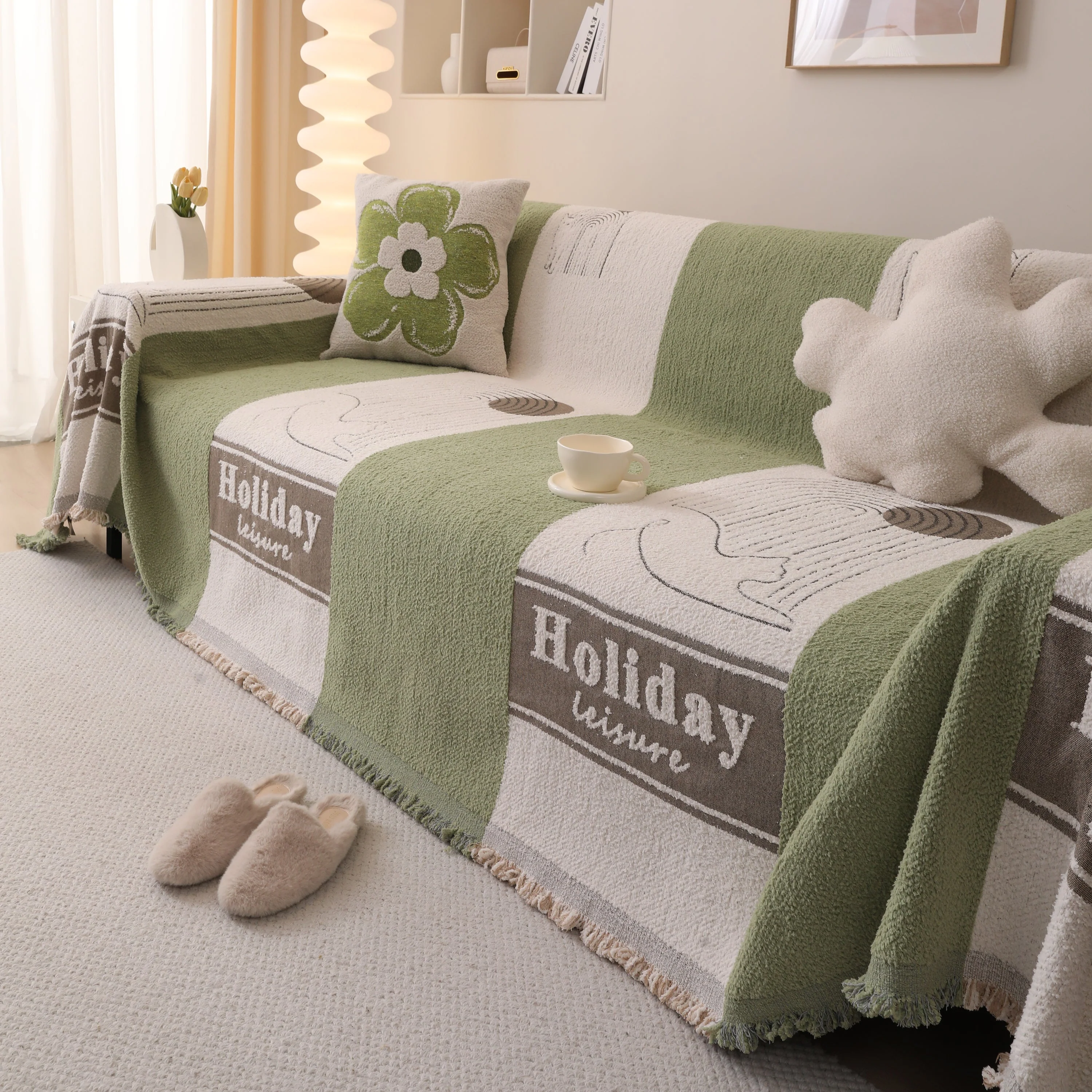 Luxury Cozy Cotton Sofa Blanket Cover Furniture Slipcovers for Most Shape Sofas - Image 27