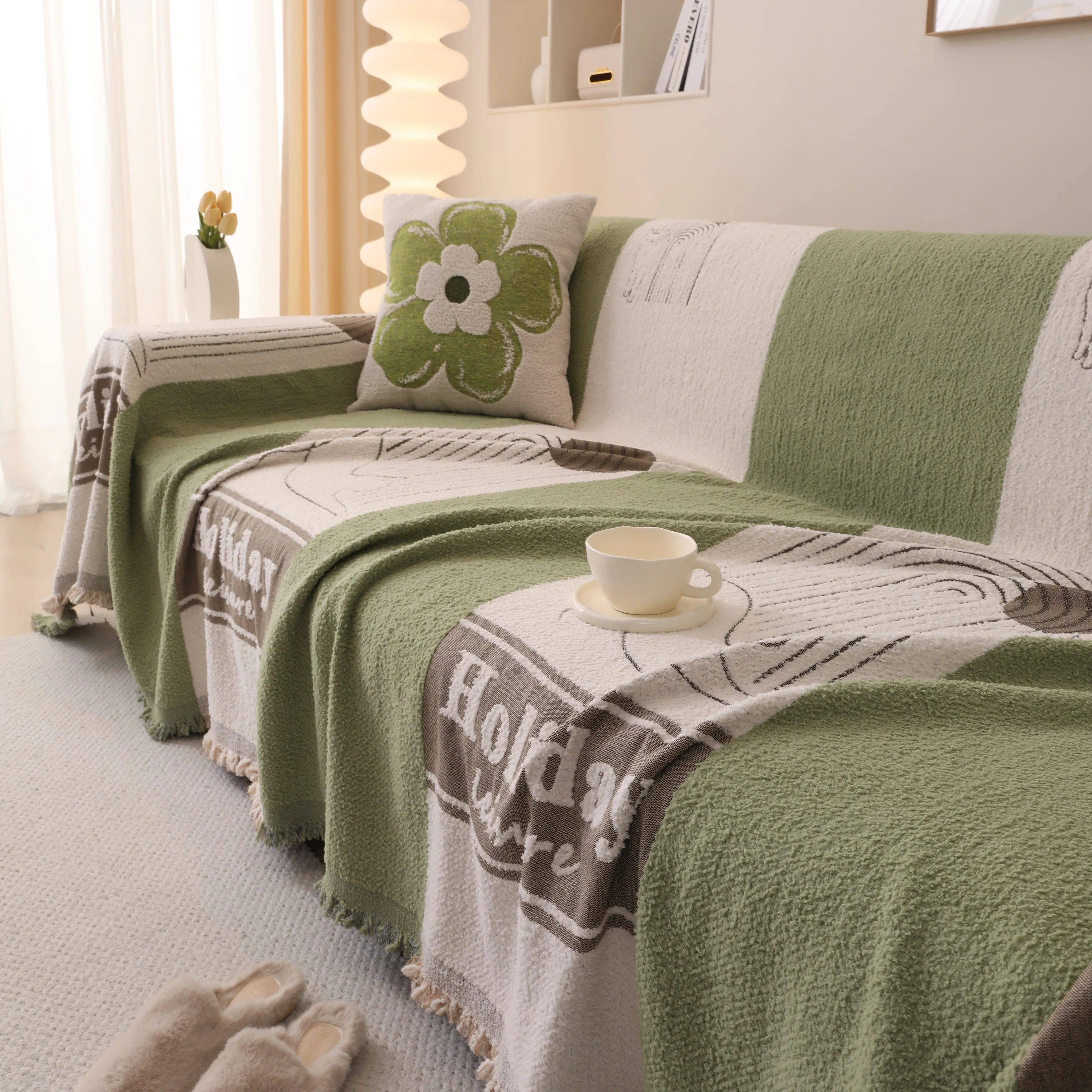Luxury Cozy Cotton Sofa Blanket Cover Furniture Slipcovers for Most Shape Sofas - Image 31