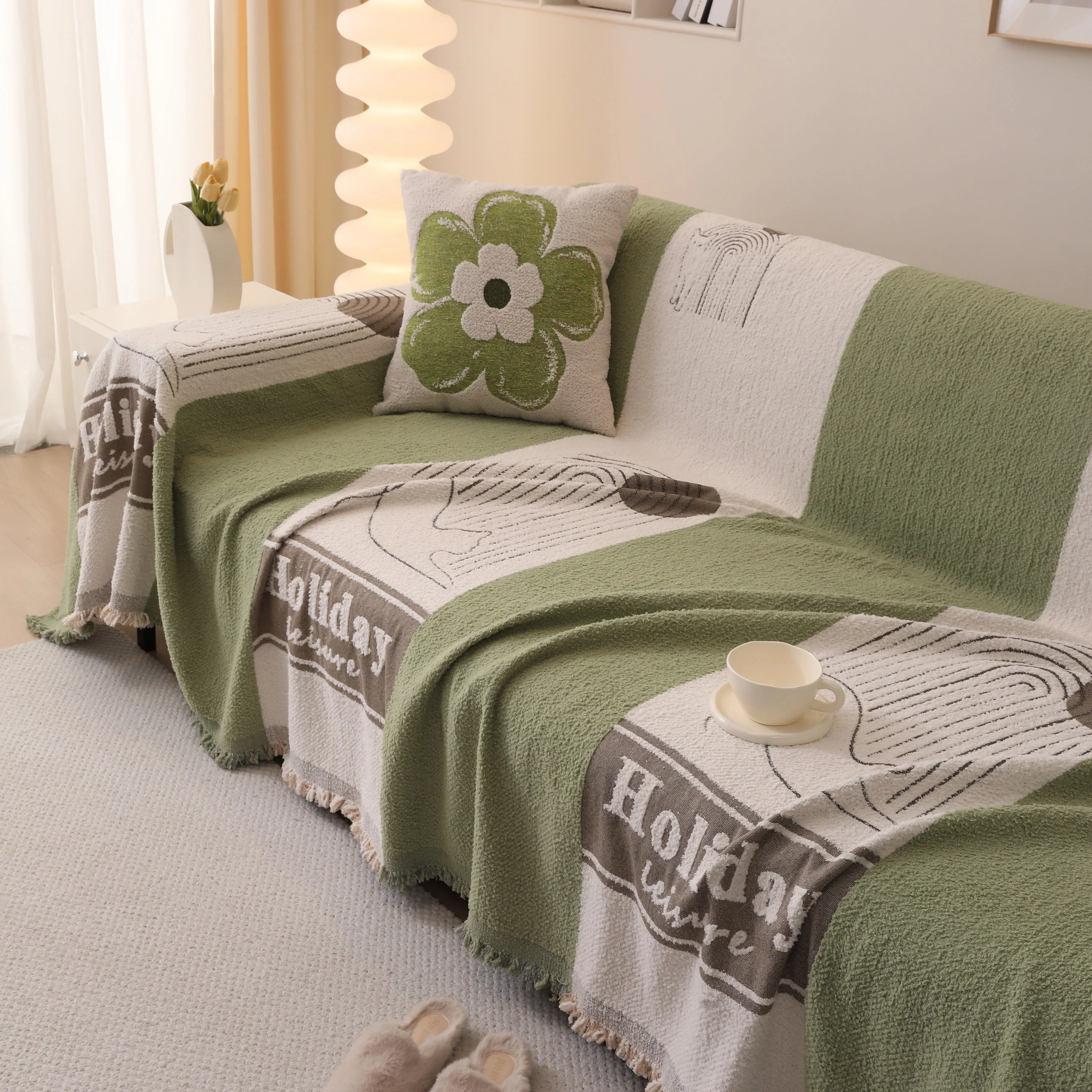 Luxury Cozy Cotton Sofa Blanket Cover Furniture Slipcovers for Most Shape Sofas - Image 32