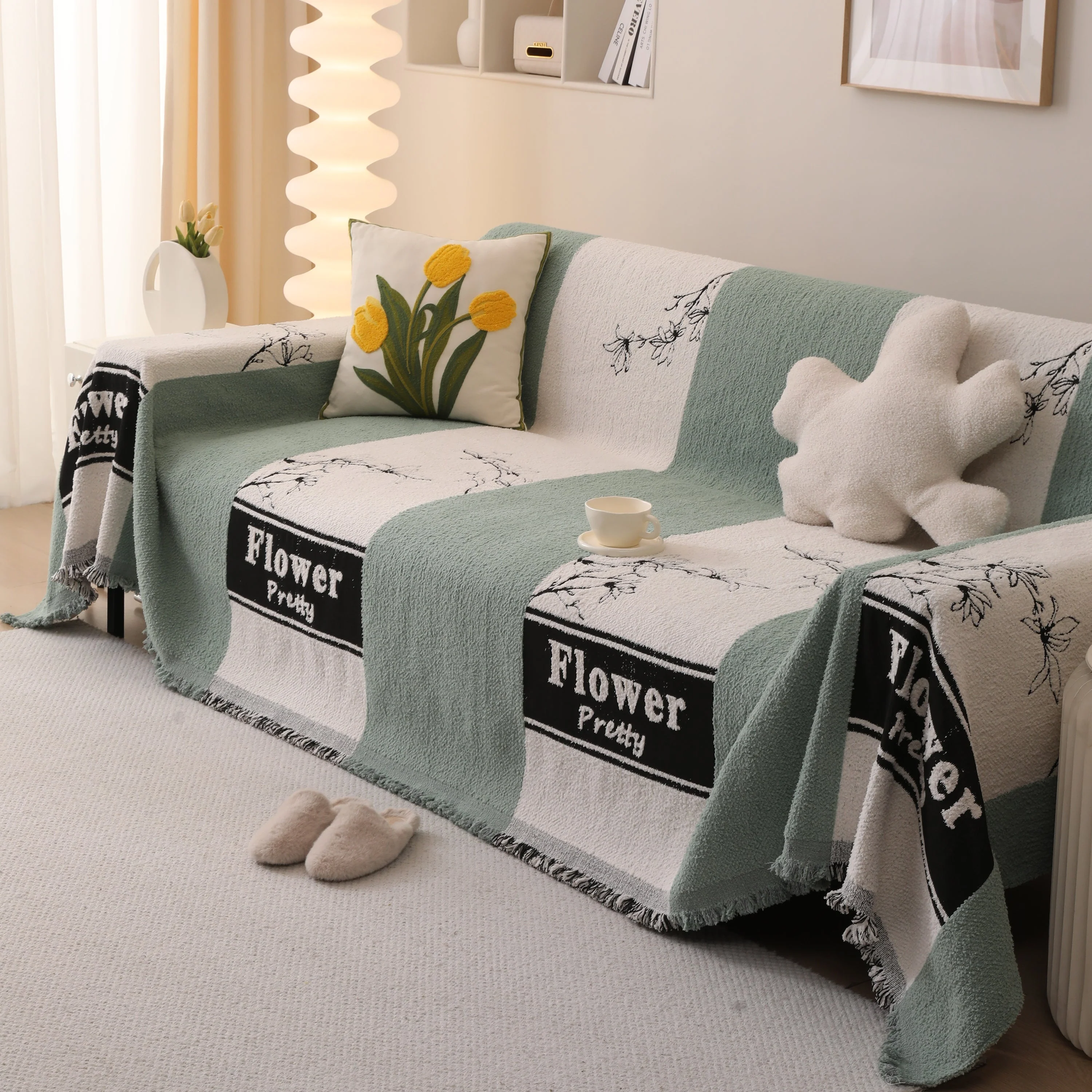 Luxury Cozy Cotton Sofa Blanket Cover Furniture Slipcovers for Most Shape Sofas - Image 37