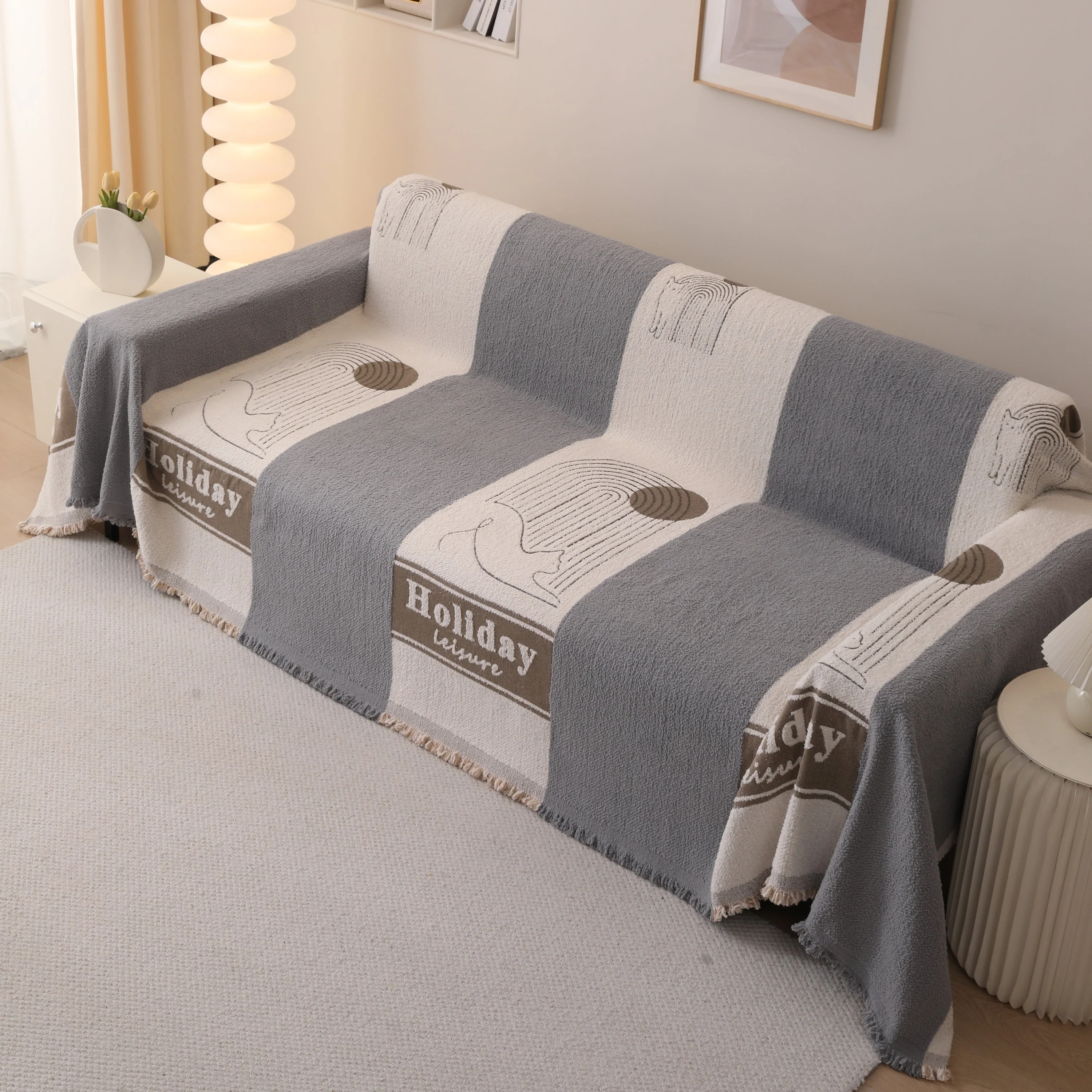 Luxury Cozy Cotton Sofa Blanket Cover Furniture Slipcovers for Most Shape Sofas - Image 39