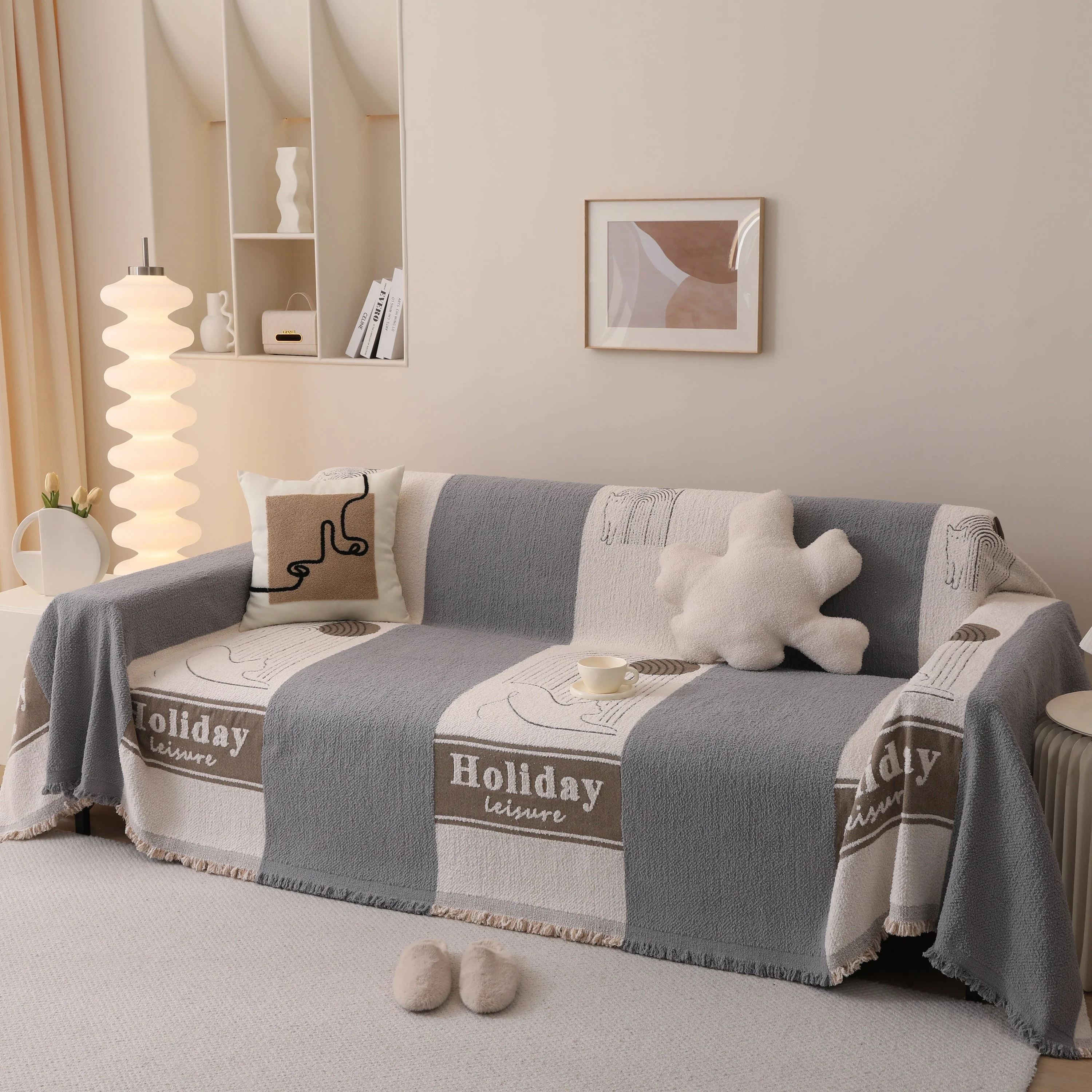 Luxury Cozy Cotton Sofa Blanket Cover Furniture Slipcovers for Most Shape Sofas - Image 42