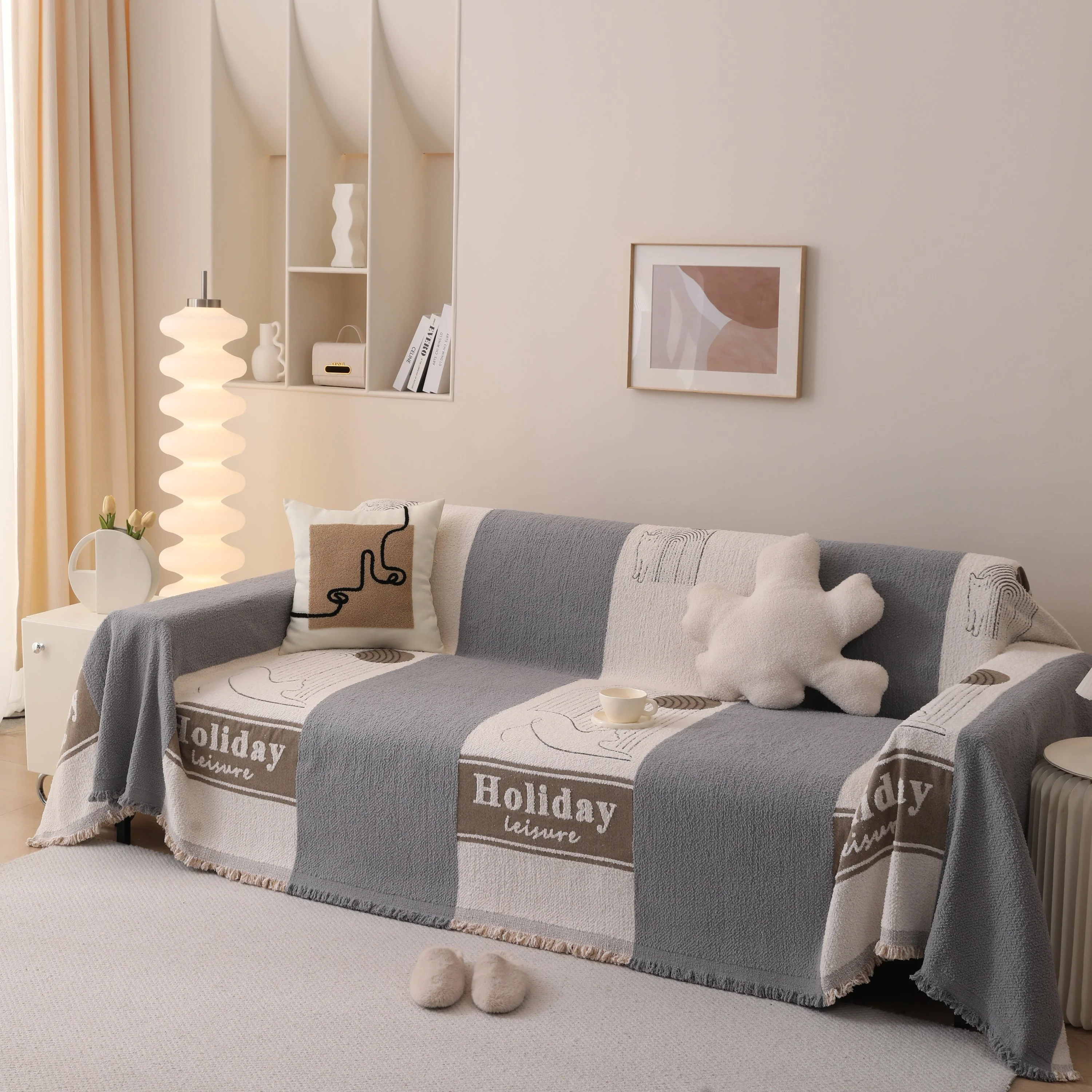 Luxury Cozy Cotton Sofa Blanket Cover Furniture Slipcovers for Most Shape Sofas - Image 43