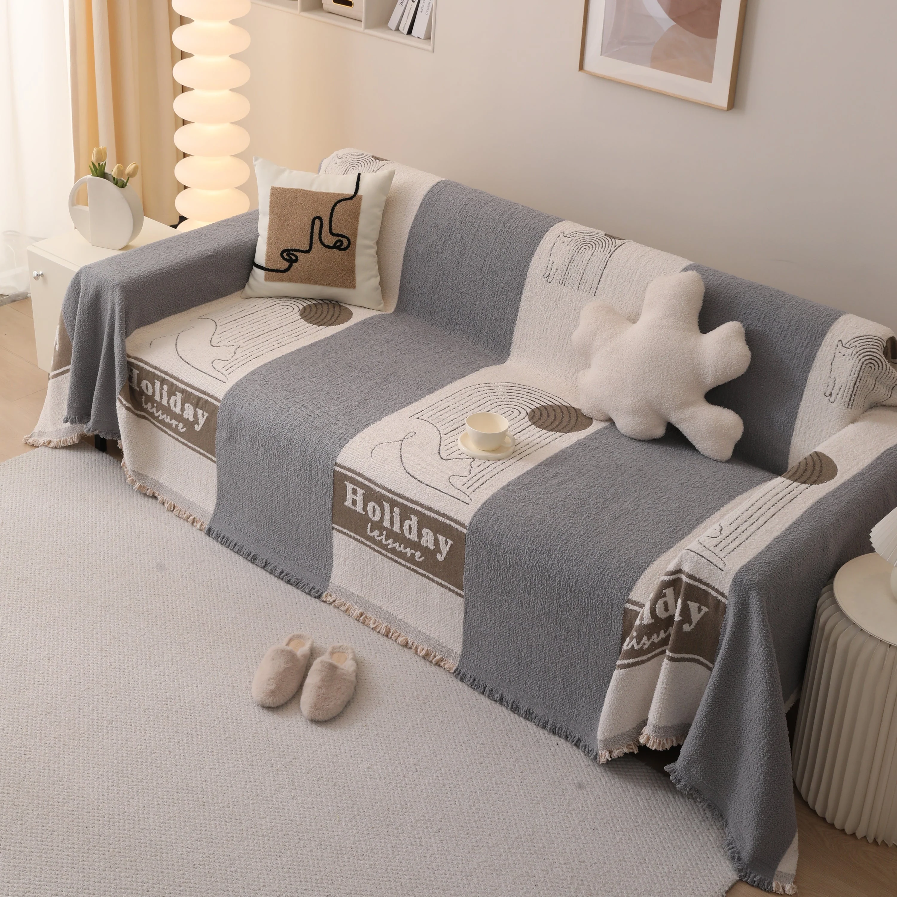 Luxury Cozy Cotton Sofa Blanket Cover Furniture Slipcovers for Most Shape Sofas - Image 44