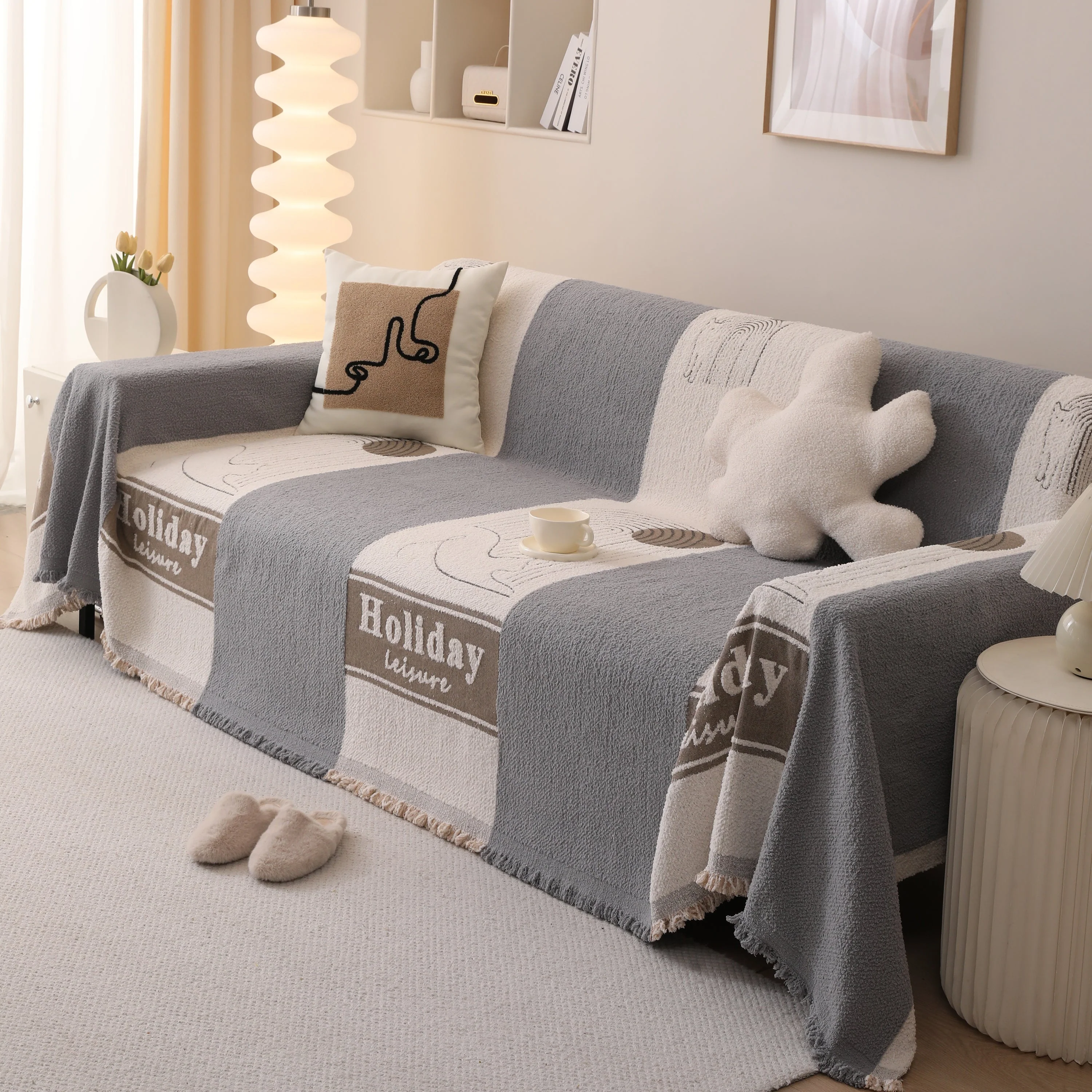 Luxury Cozy Cotton Sofa Blanket Cover Furniture Slipcovers for Most Shape Sofas - Image 45