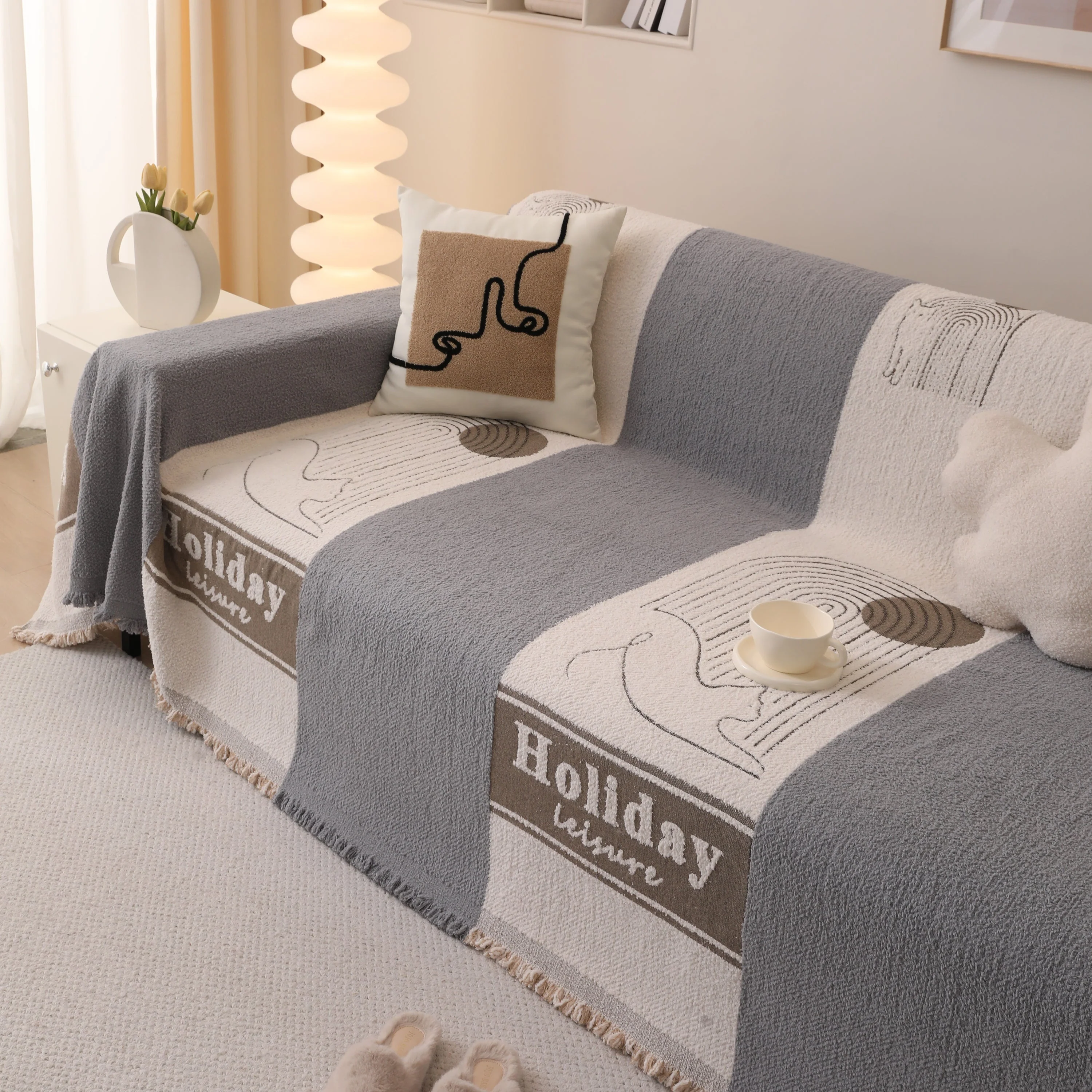 Luxury Cozy Cotton Sofa Blanket Cover Furniture Slipcovers for Most Shape Sofas - Image 46