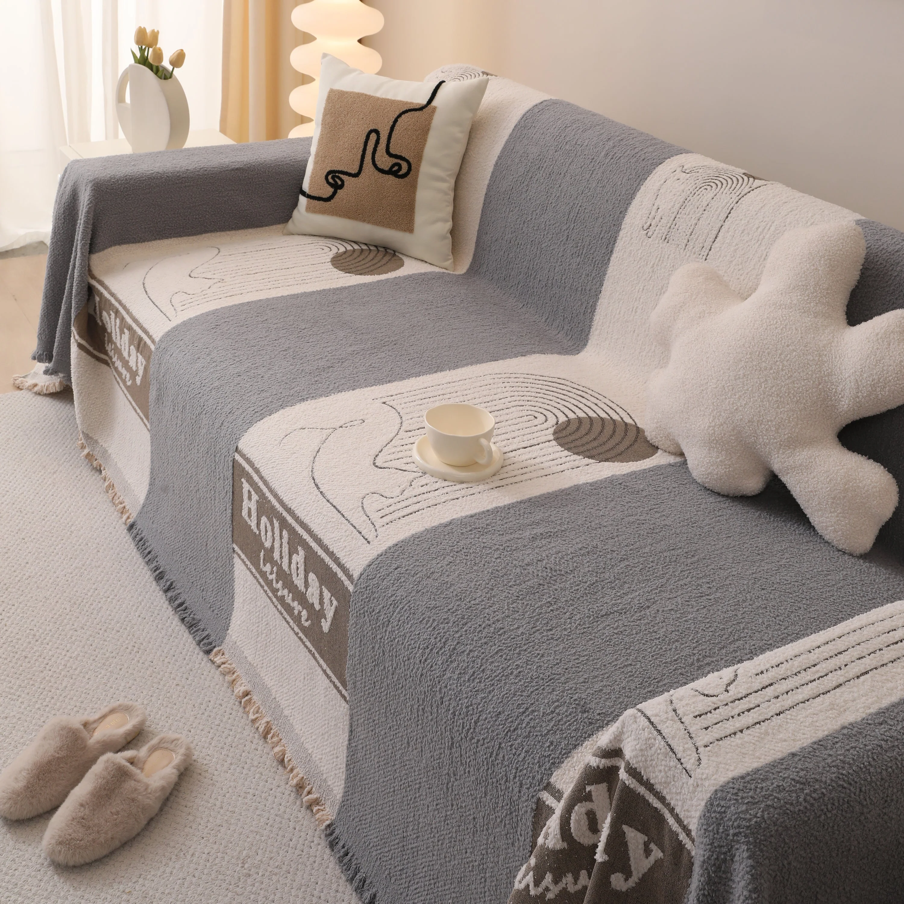 Luxury Cozy Cotton Sofa Blanket Cover Furniture Slipcovers for Most Shape Sofas - Image 49
