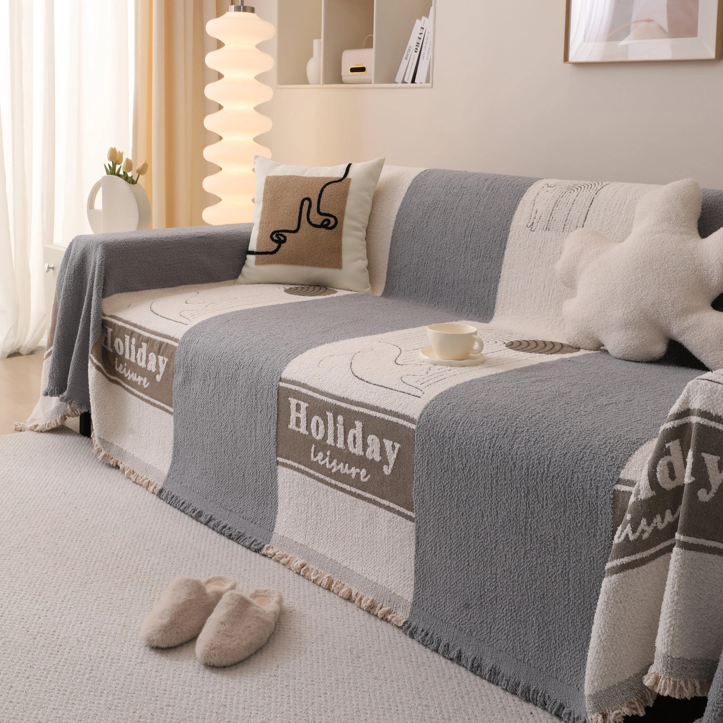Luxury Cozy Cotton Sofa Blanket Cover Furniture Slipcovers for Most Shape Sofas - Image 51