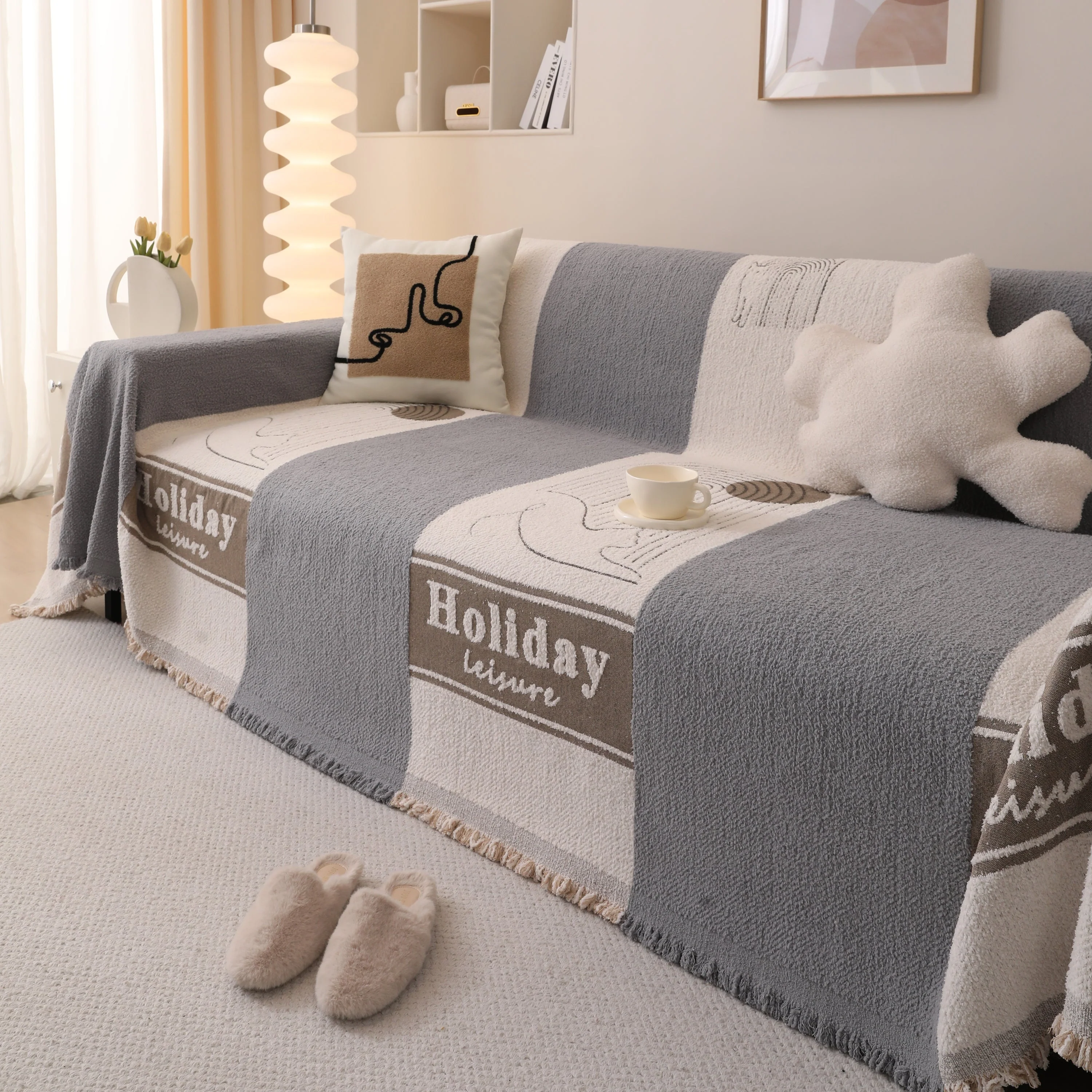 Luxury Cozy Cotton Sofa Blanket Cover Furniture Slipcovers for Most Shape Sofas - Image 52
