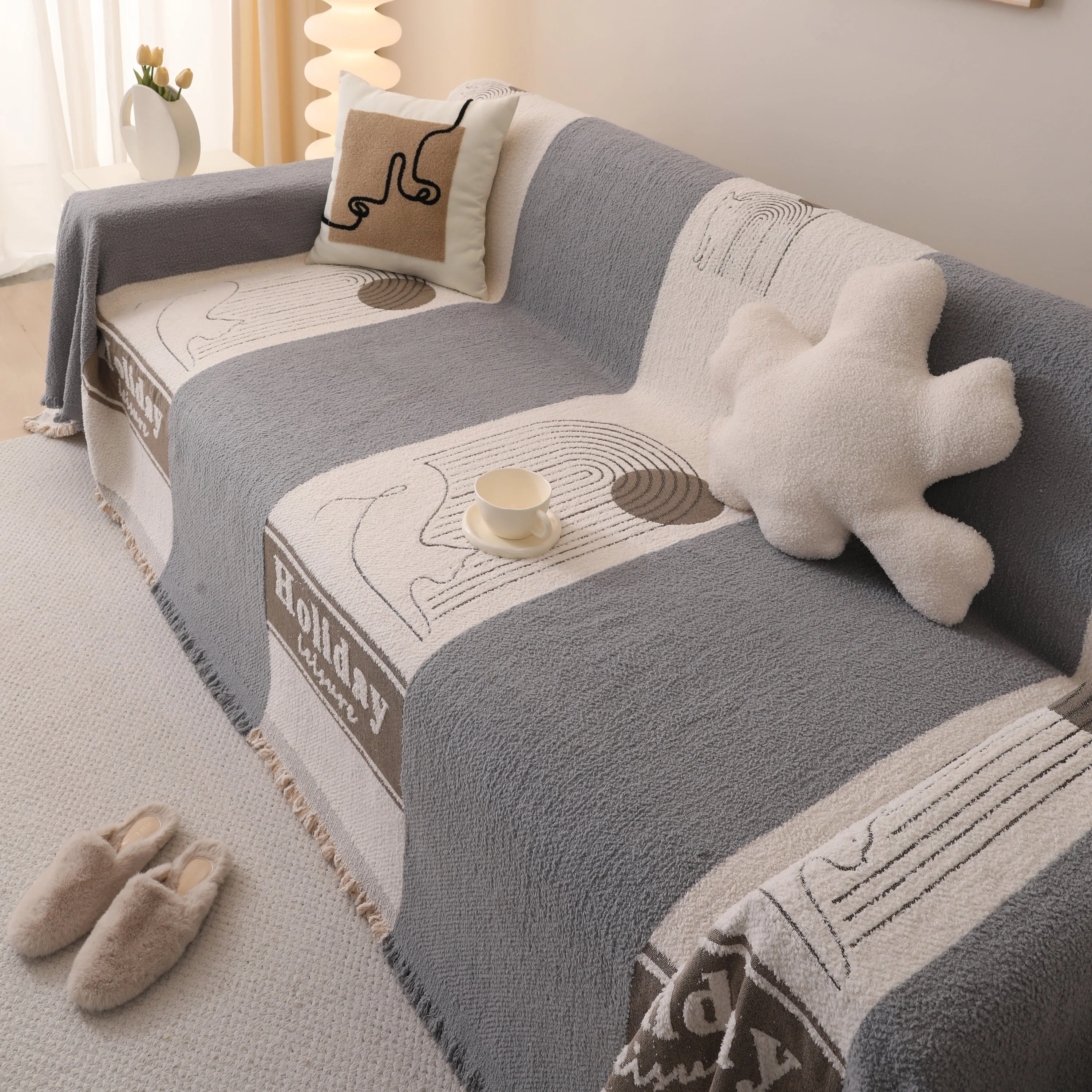 Luxury Cozy Cotton Sofa Blanket Cover Furniture Slipcovers for Most Shape Sofas - Image 53
