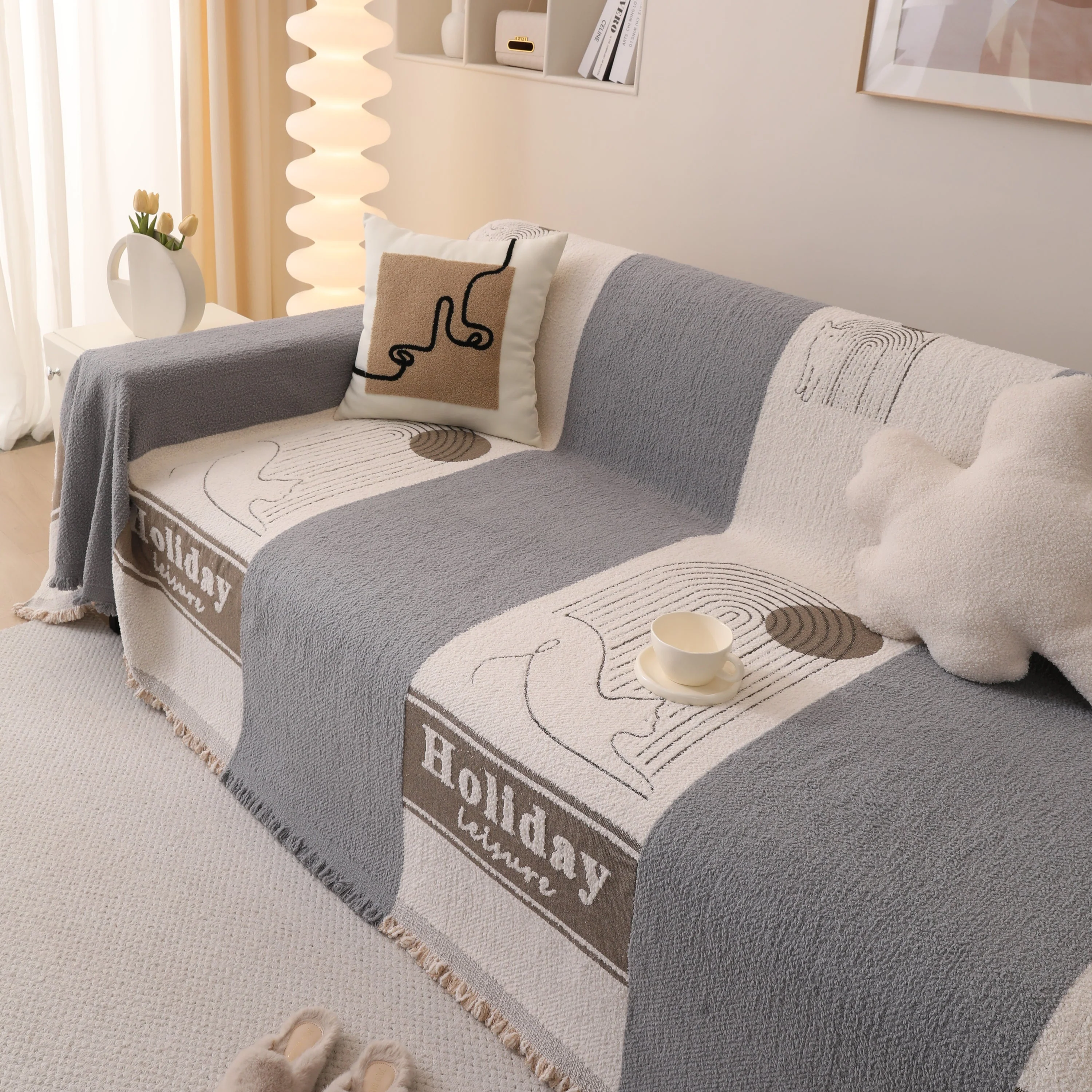 Luxury Cozy Cotton Sofa Blanket Cover Furniture Slipcovers for Most Shape Sofas - Image 54