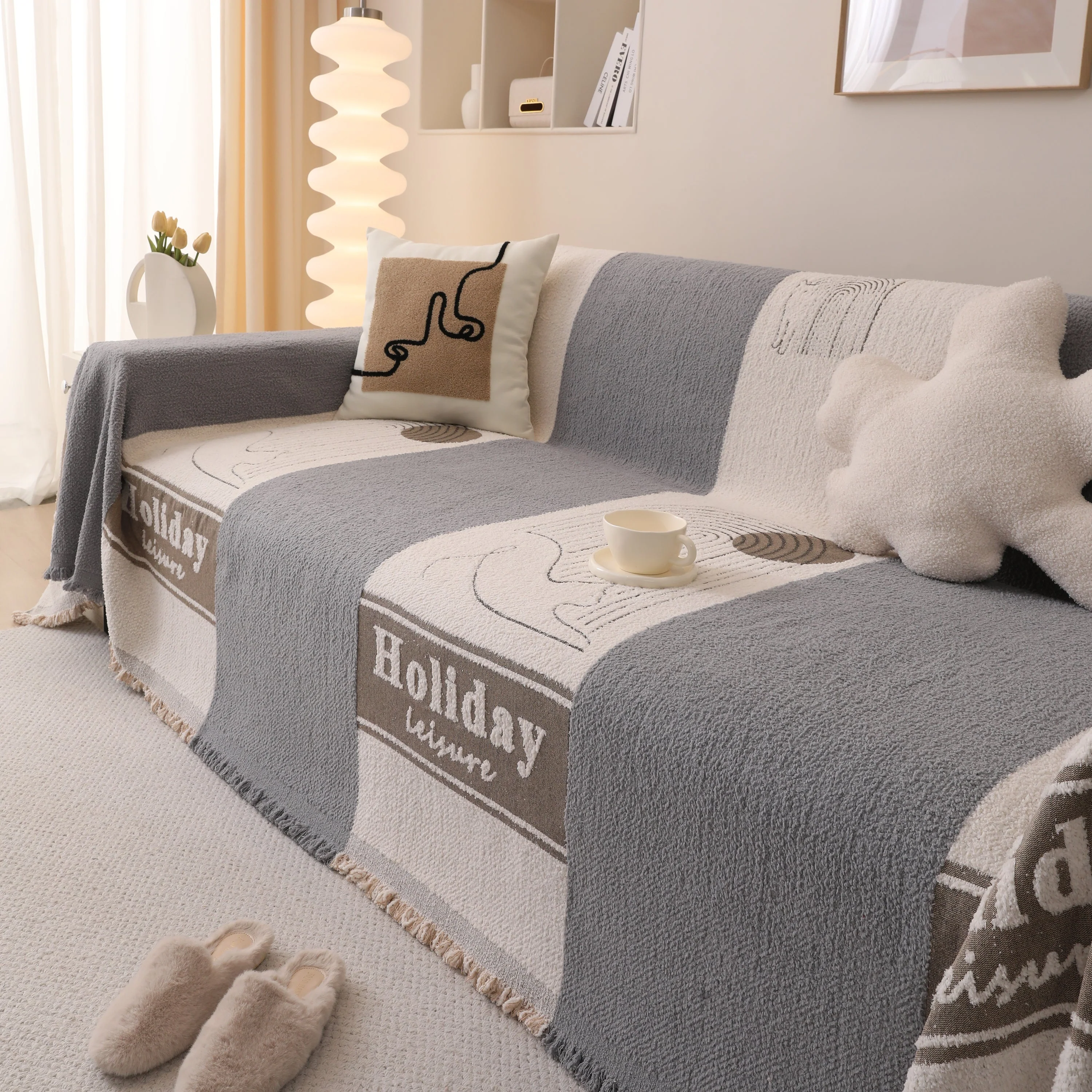 Luxury Cozy Cotton Sofa Blanket Cover Furniture Slipcovers for Most Shape Sofas - Image 55