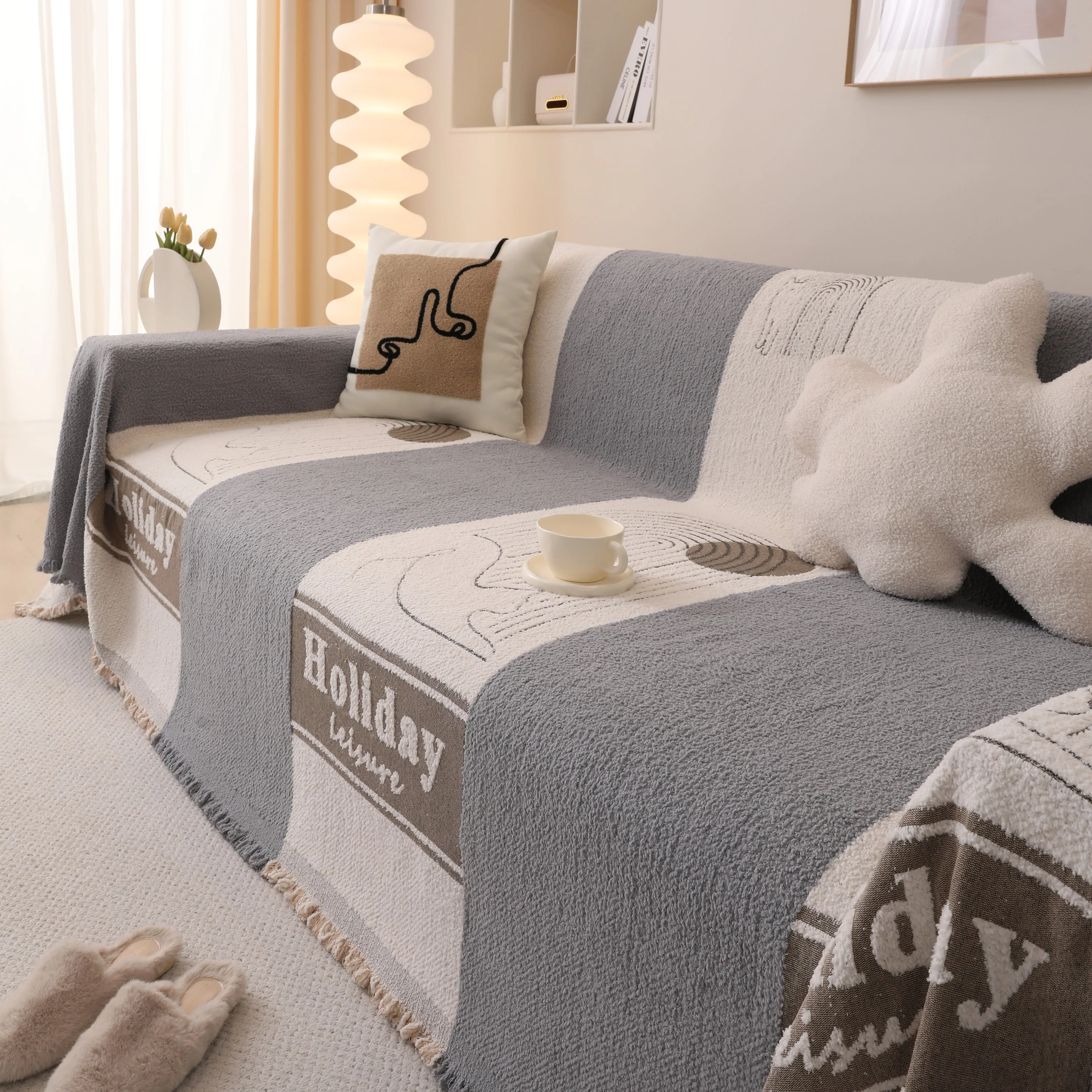 Luxury Cozy Cotton Sofa Blanket Cover Furniture Slipcovers for Most Shape Sofas - Image 56