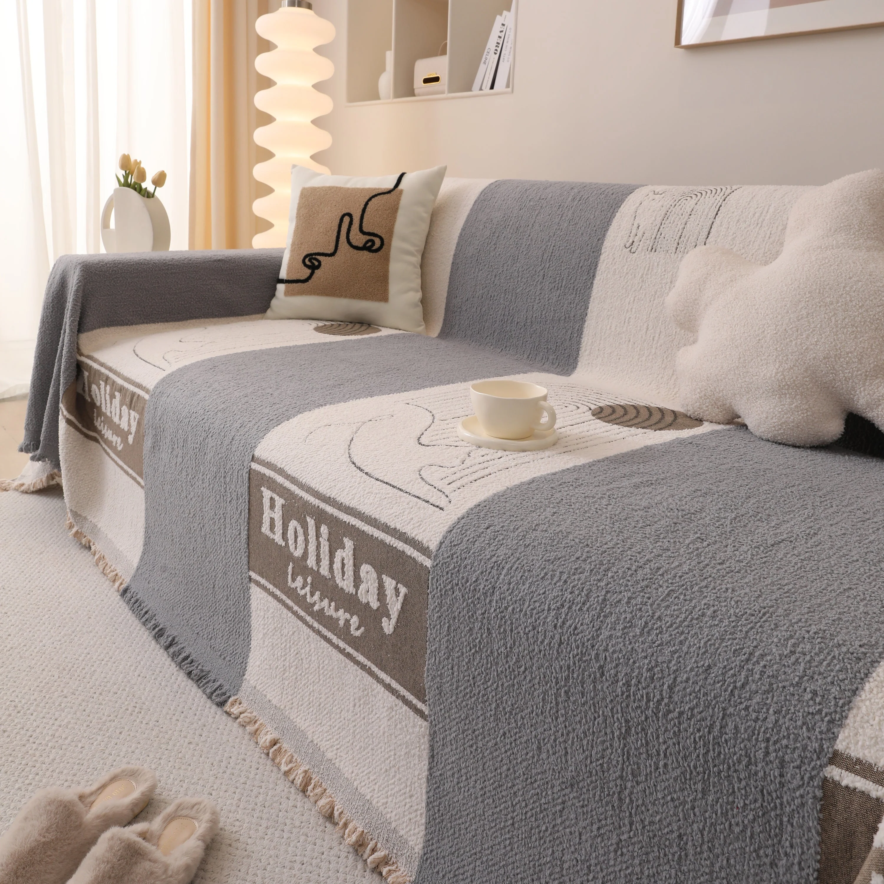 Luxury Cozy Cotton Sofa Blanket Cover Furniture Slipcovers for Most Shape Sofas - Image 57