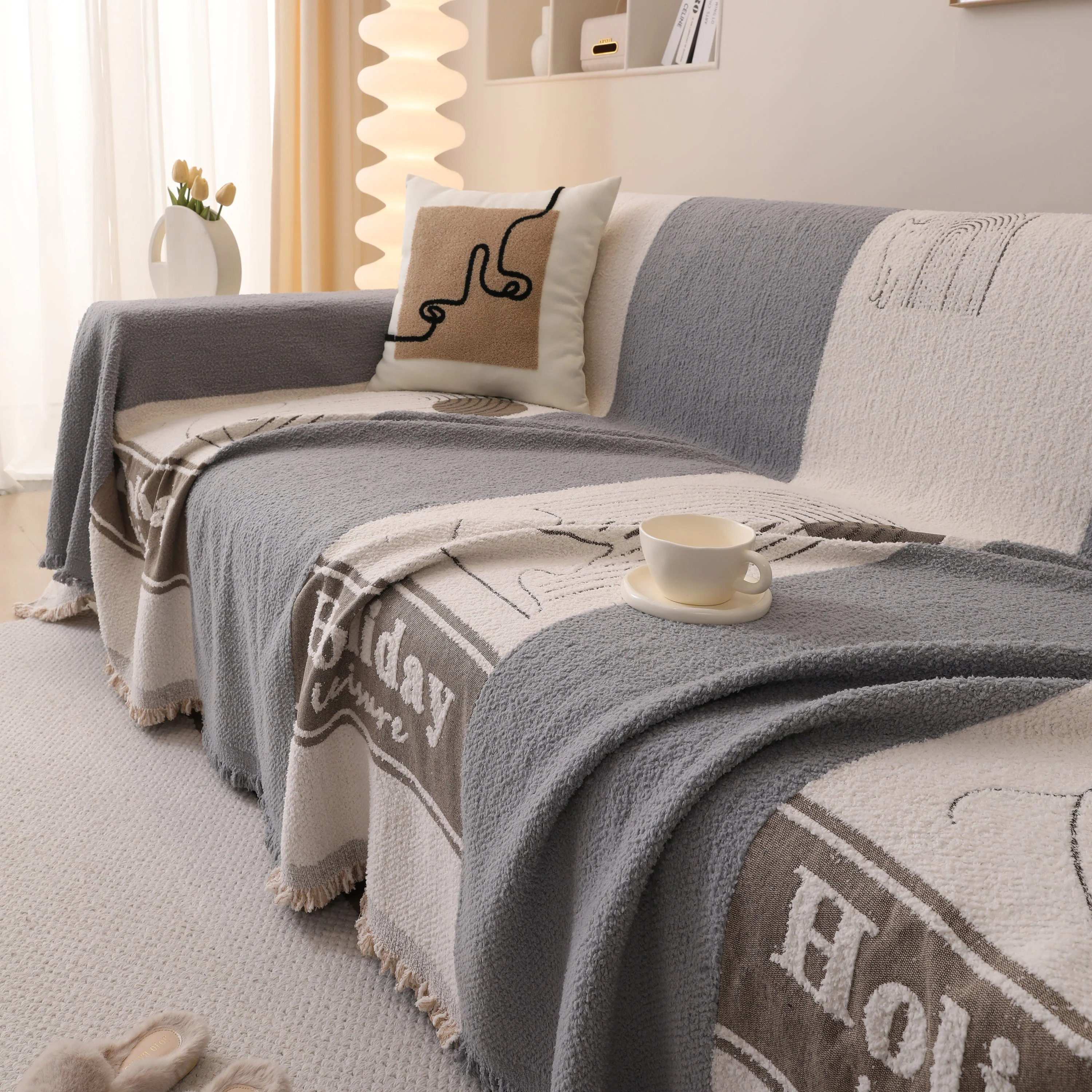 Luxury Cozy Cotton Sofa Blanket Cover Furniture Slipcovers for Most Shape Sofas - Image 59