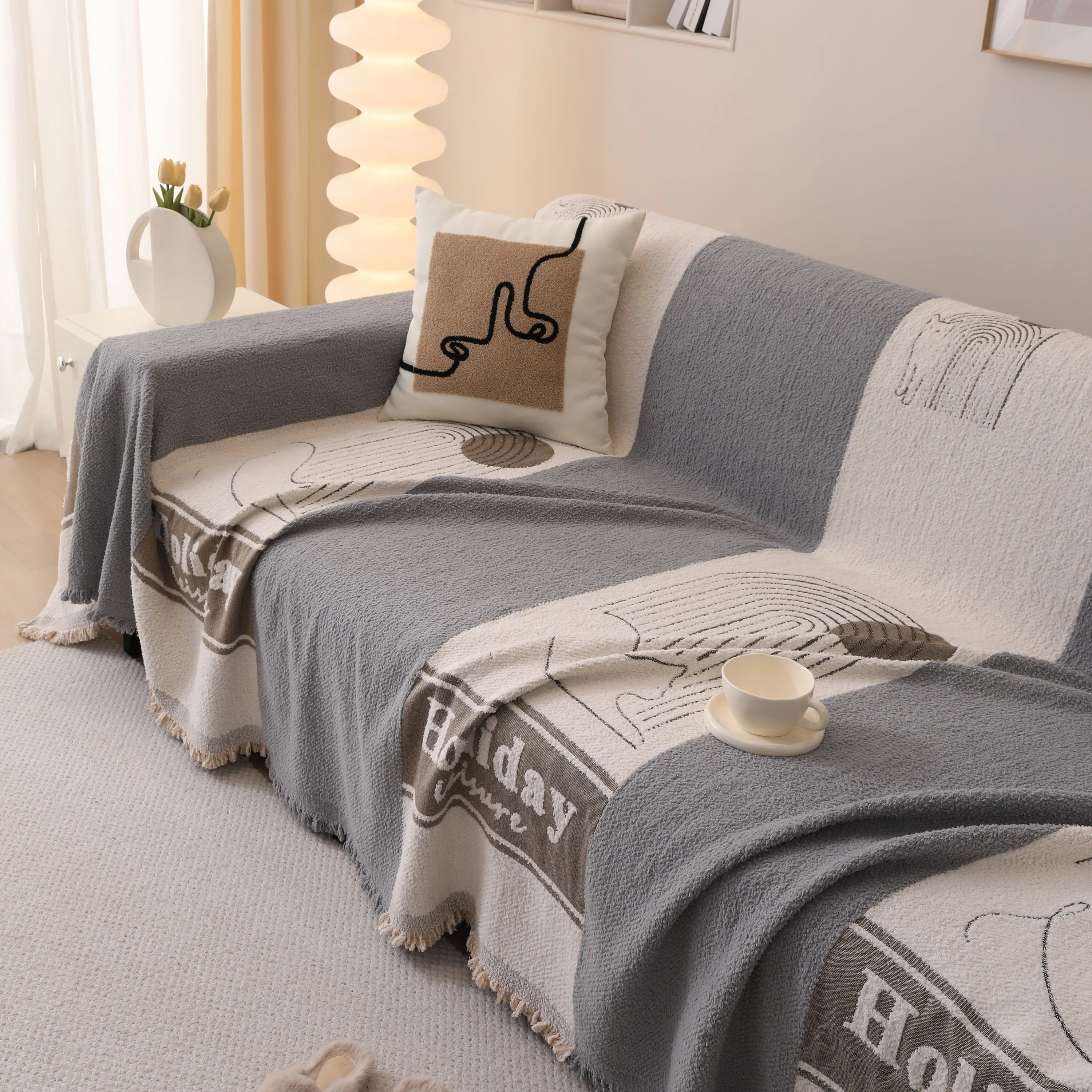 Luxury Cozy Cotton Sofa Blanket Cover Furniture Slipcovers for Most Shape Sofas - Image 60