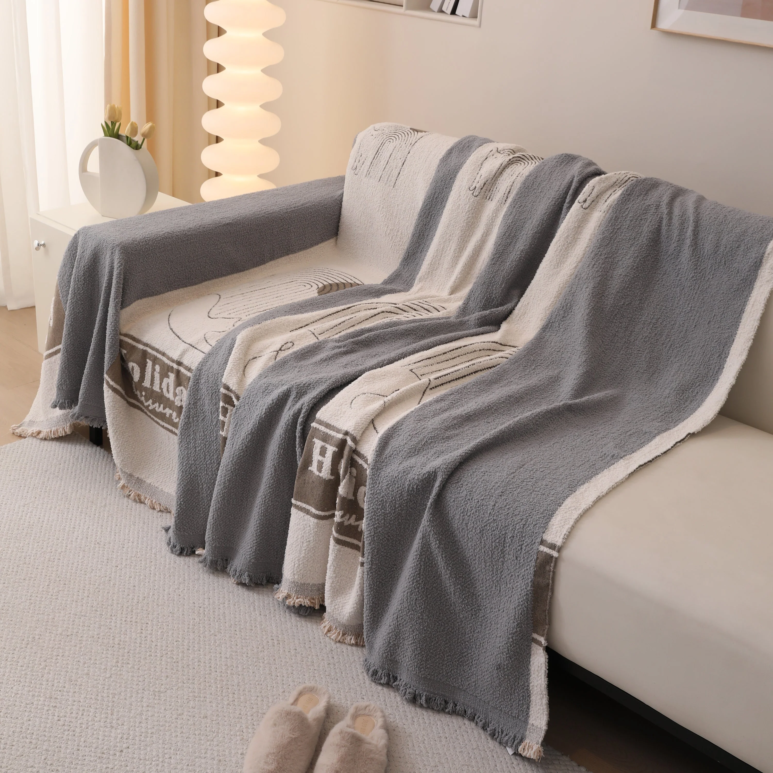 Luxury Cozy Cotton Sofa Blanket Cover Furniture Slipcovers for Most Shape Sofas - Image 62