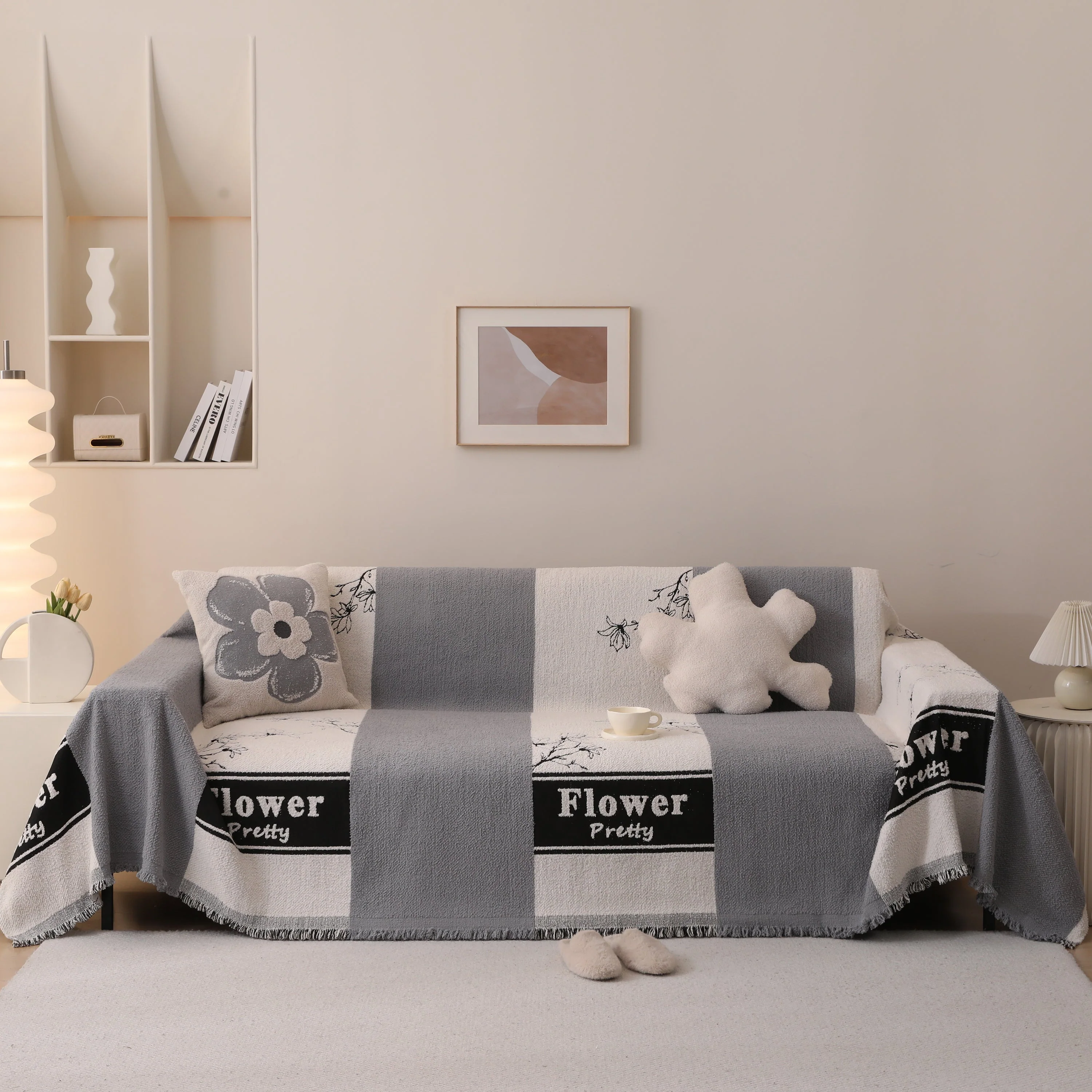 Luxury Cozy Cotton Sofa Blanket Cover Furniture Slipcovers for Most Shape Sofas - Image 72