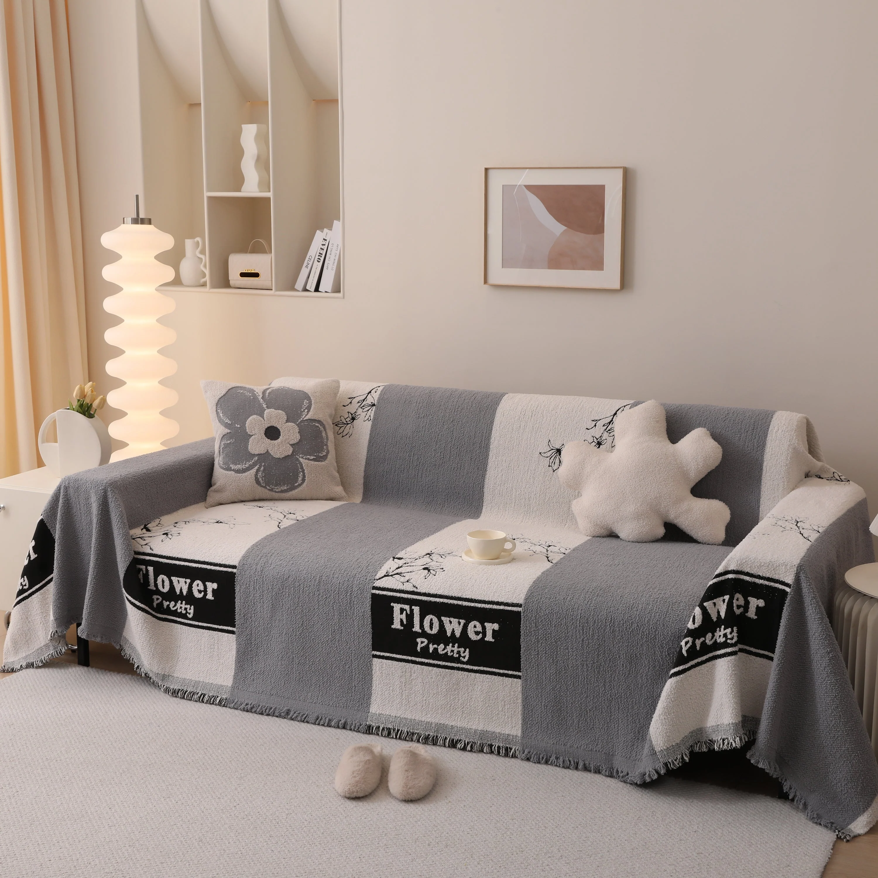 Luxury Cozy Cotton Sofa Blanket Cover Furniture Slipcovers for Most Shape Sofas - Image 74