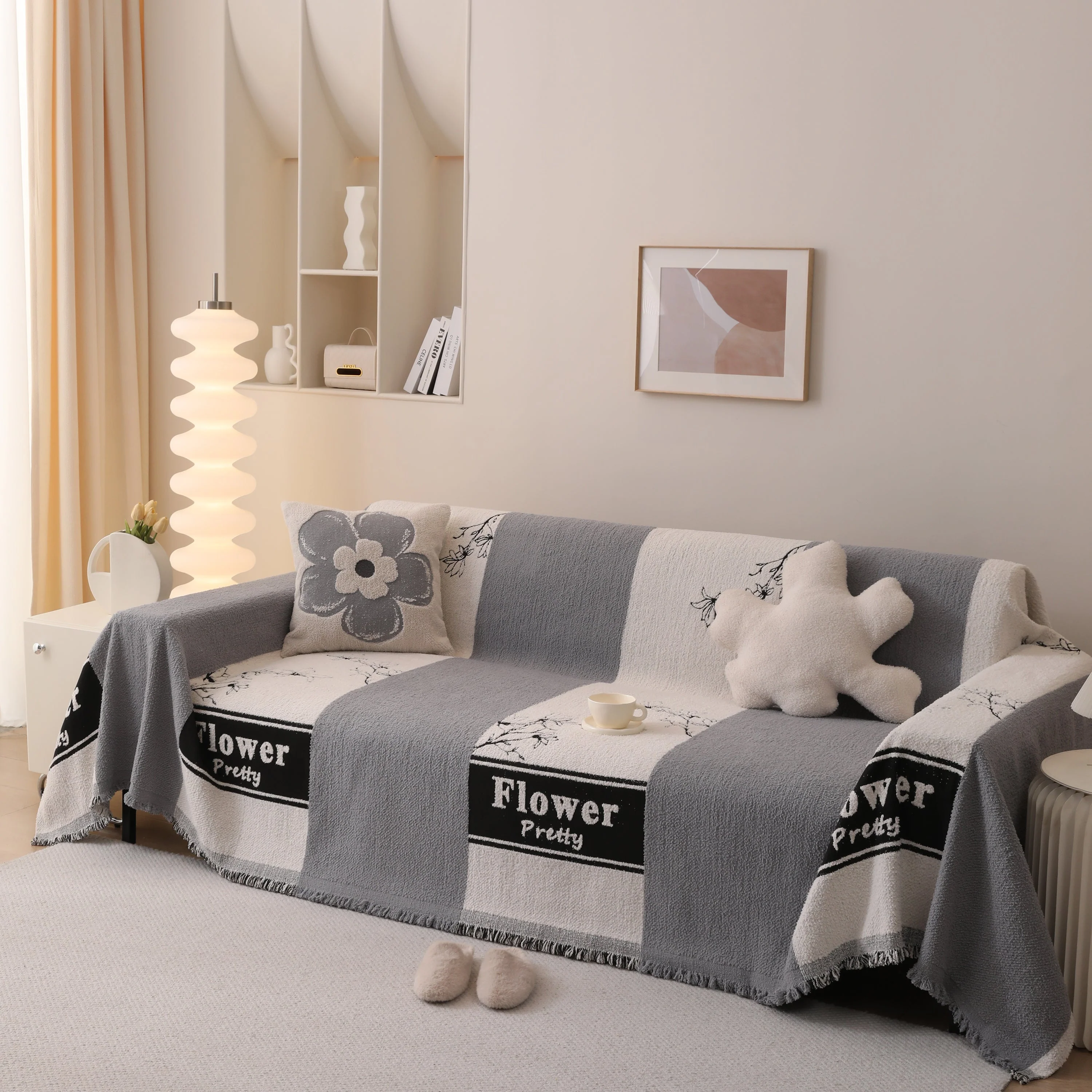 Luxury Cozy Cotton Sofa Blanket Cover Furniture Slipcovers for Most Shape Sofas - Image 75