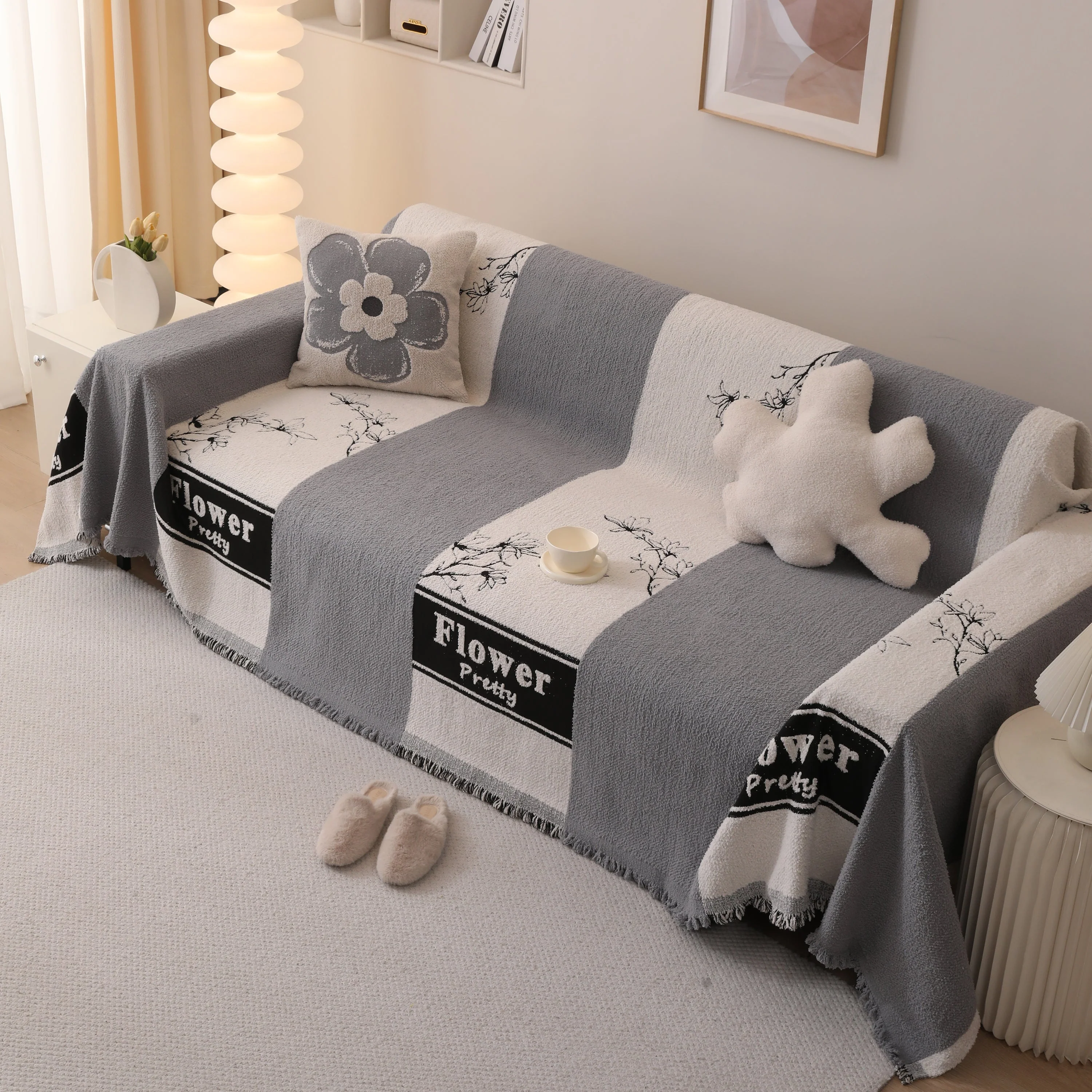 Luxury Cozy Cotton Sofa Blanket Cover Furniture Slipcovers for Most Shape Sofas - Image 76