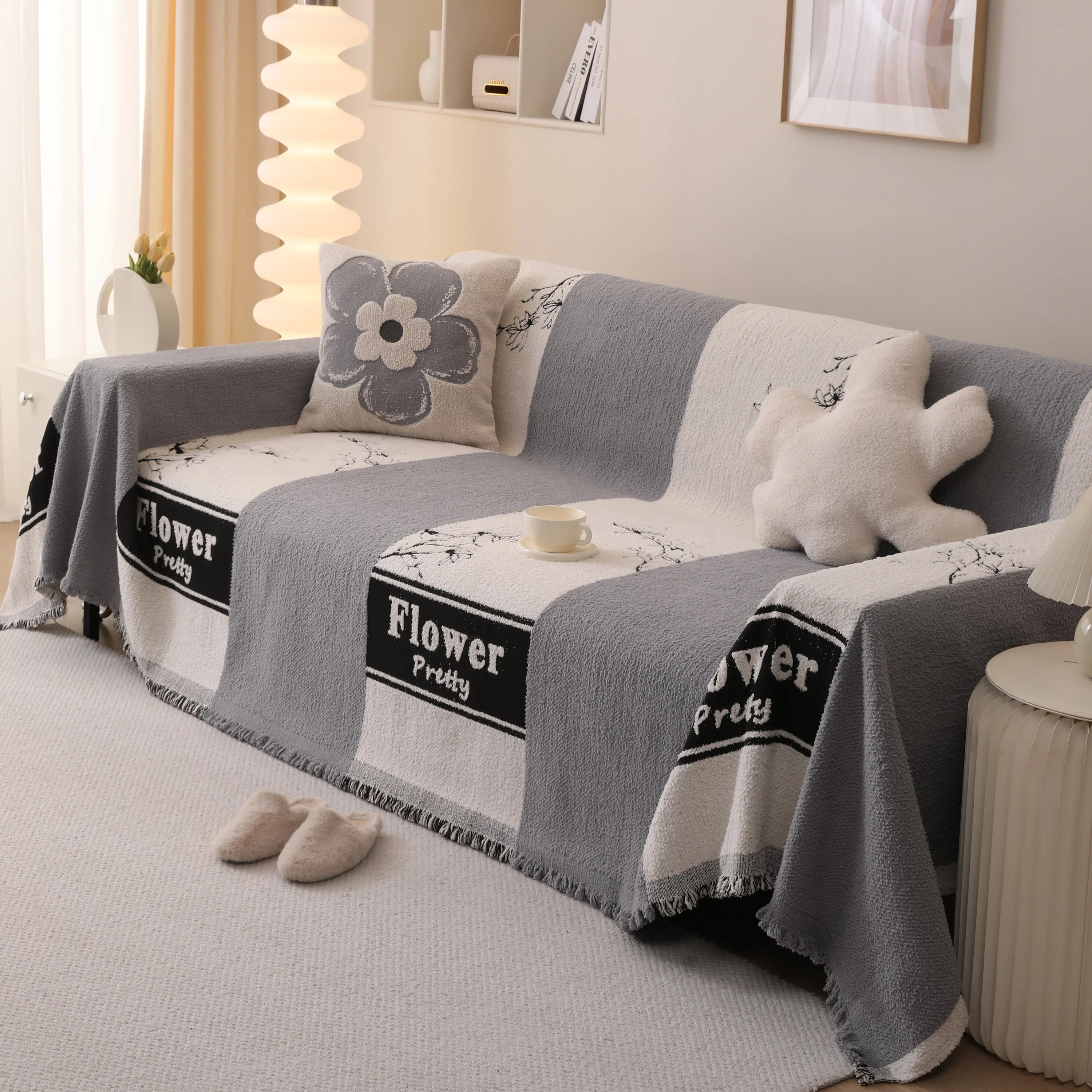 Luxury Cozy Cotton Sofa Blanket Cover Furniture Slipcovers for Most Shape Sofas - Image 77