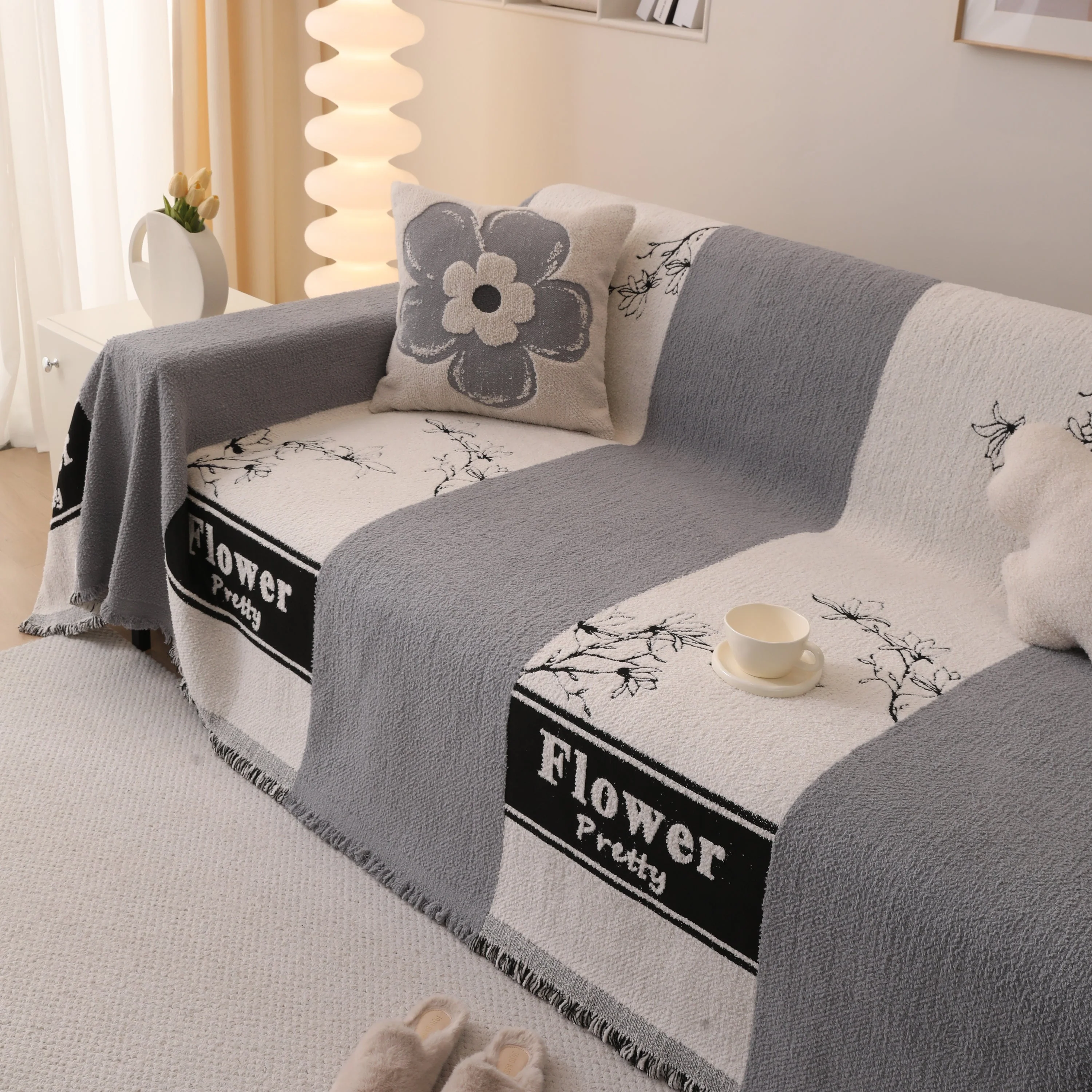 Luxury Cozy Cotton Sofa Blanket Cover Furniture Slipcovers for Most Shape Sofas - Image 78