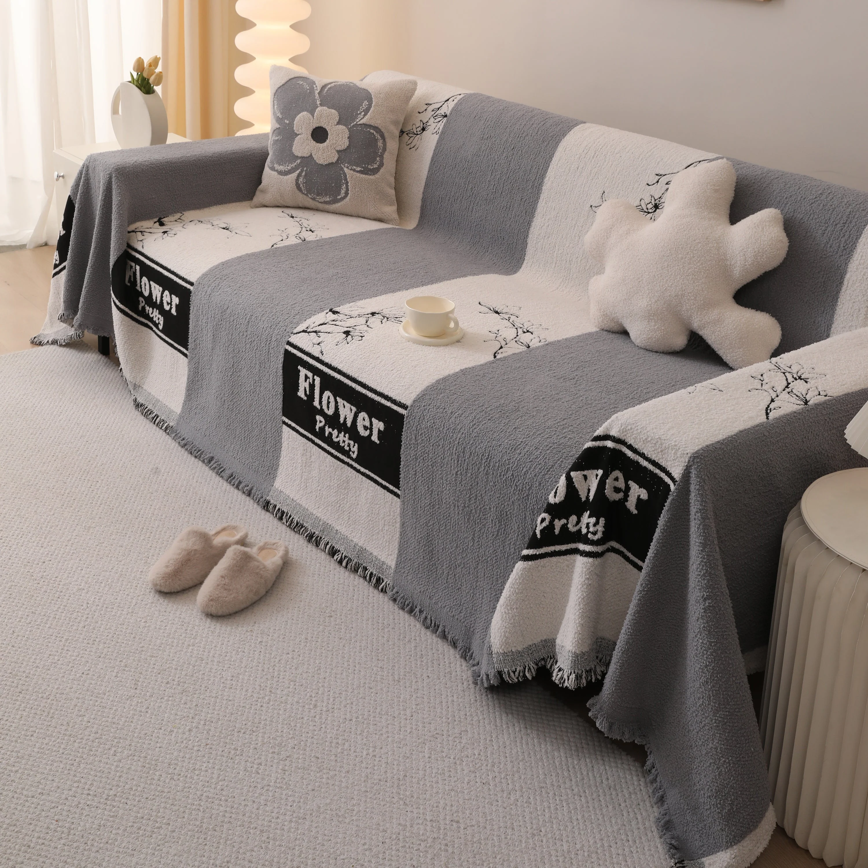Luxury Cozy Cotton Sofa Blanket Cover Furniture Slipcovers for Most Shape Sofas - Image 79