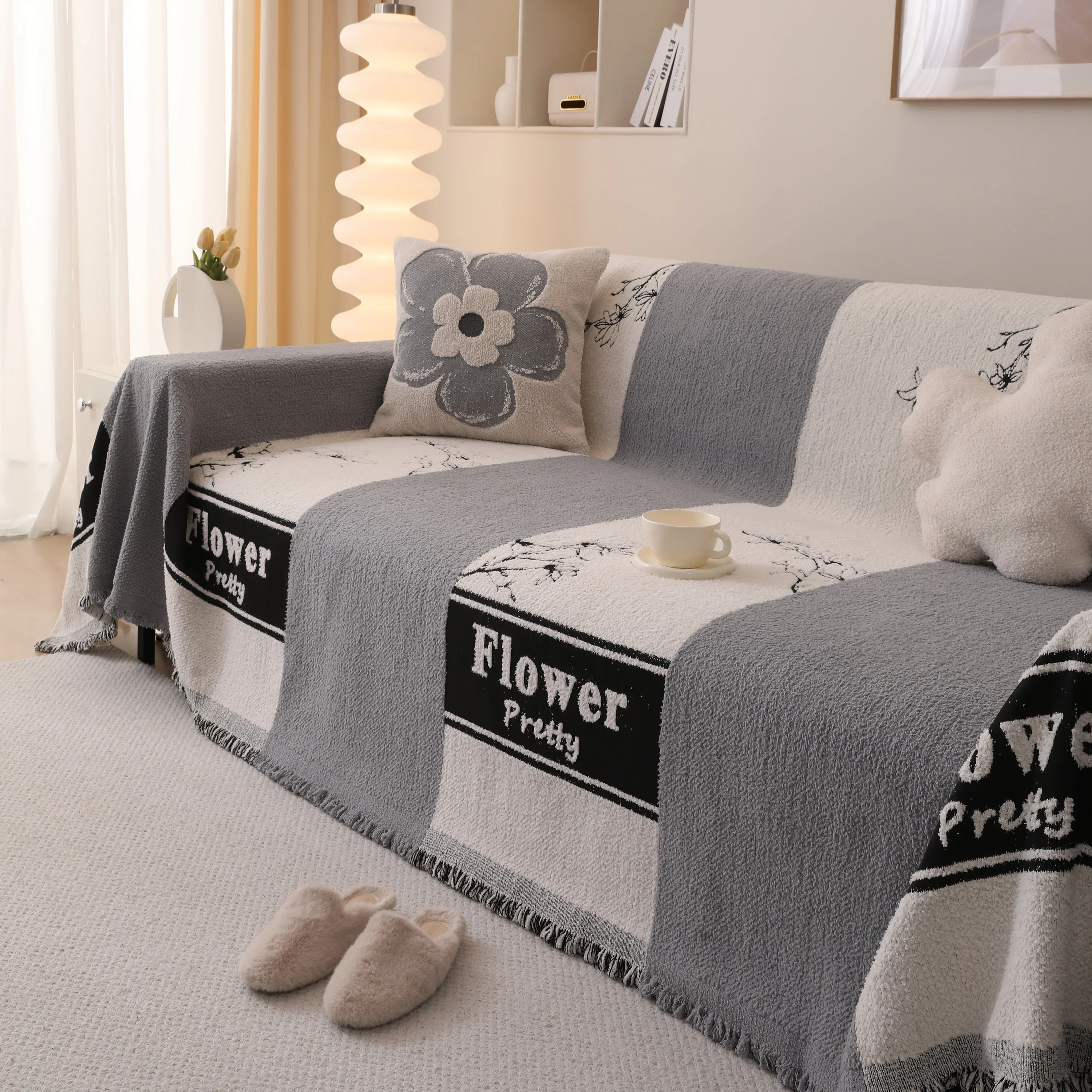 Luxury Cozy Cotton Sofa Blanket Cover Furniture Slipcovers for Most Shape Sofas - Image 83